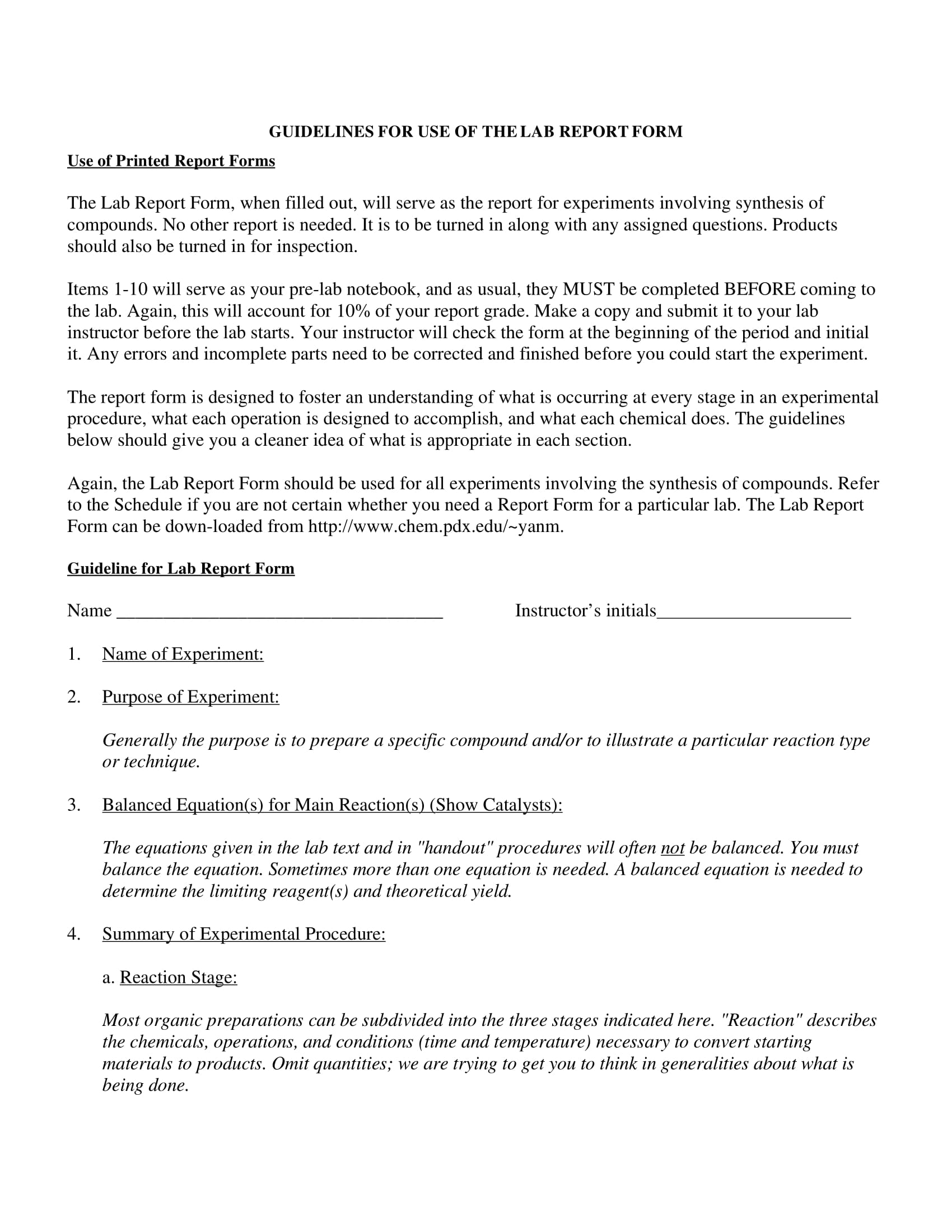 lab report form guidelines 1