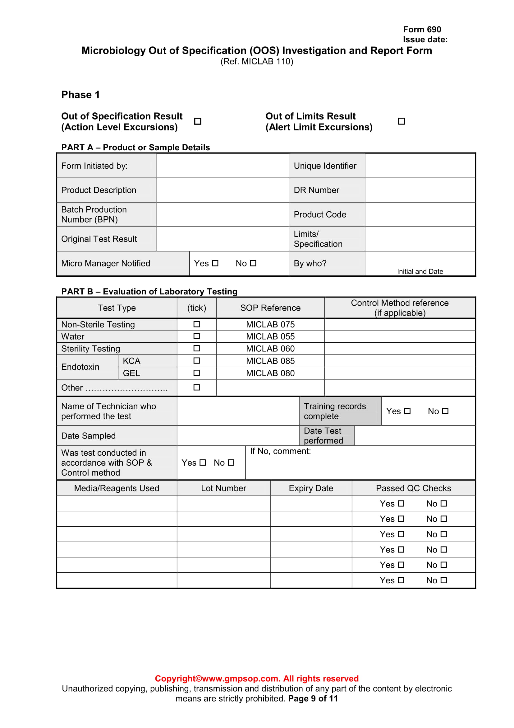 laboratory investigation report form 4