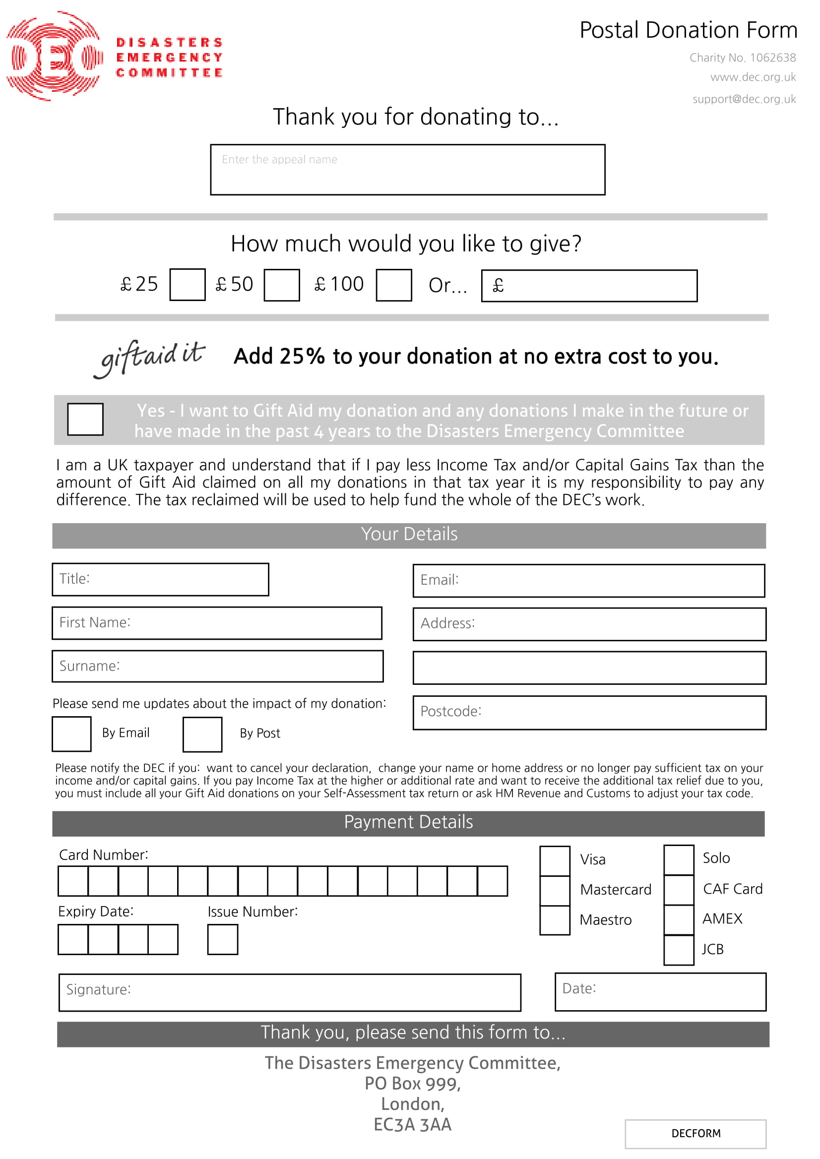 postal donation form 1