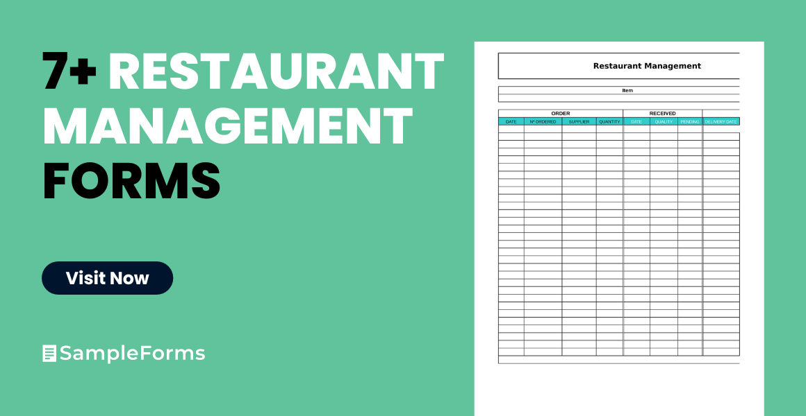 restaurant management form