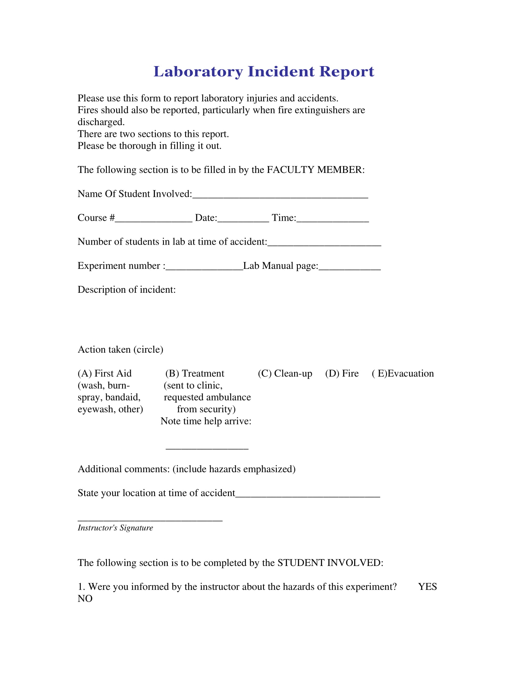 FREE 21+ Laboratory Report Forms in PDF  MS Word For Sample Fire Investigation Report Template