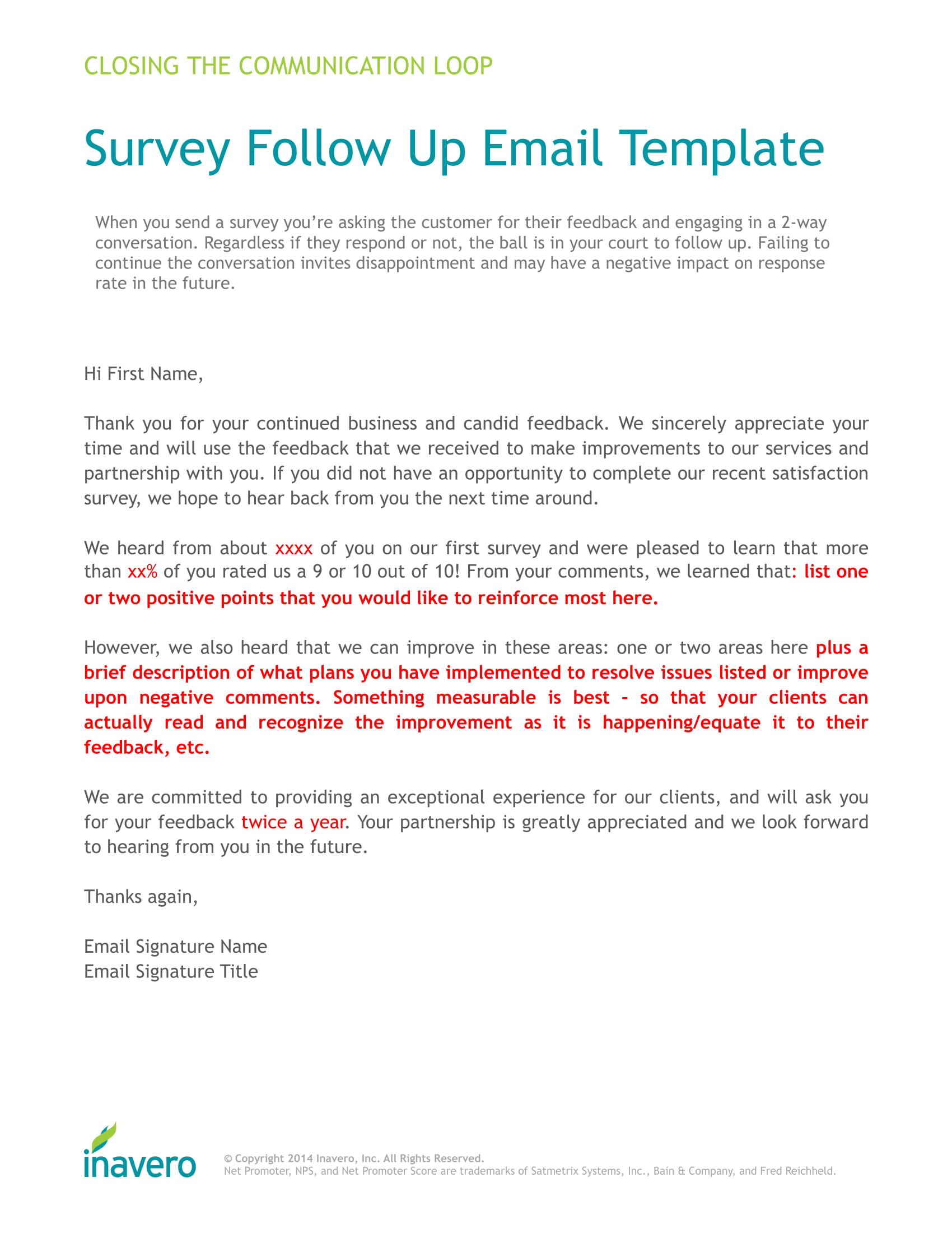 survey follow up email template format 1