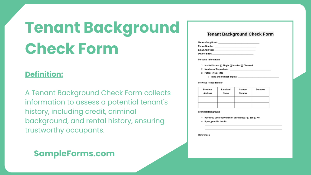 tenant background check form