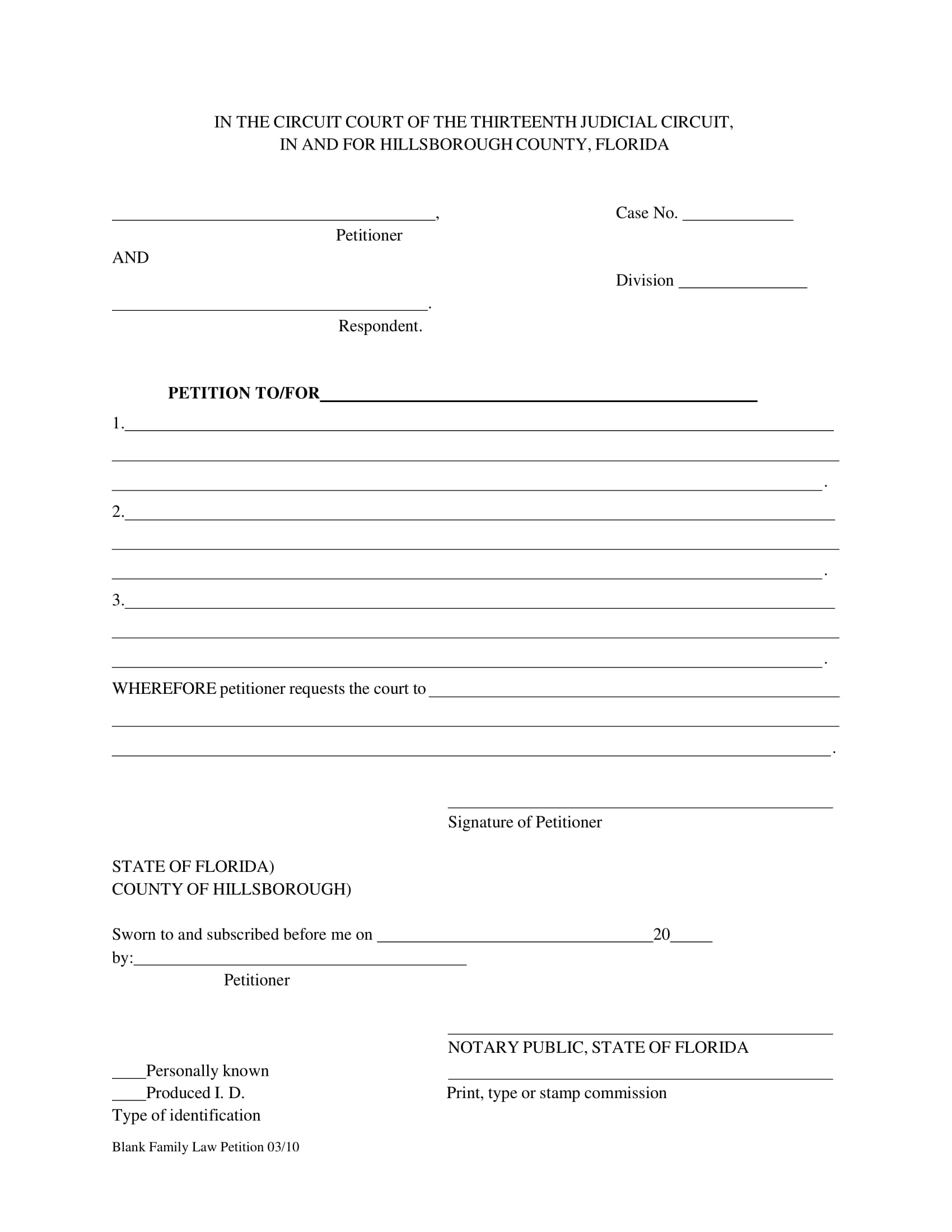 Free 14 Legal Petition Forms In Pdf Ms Word