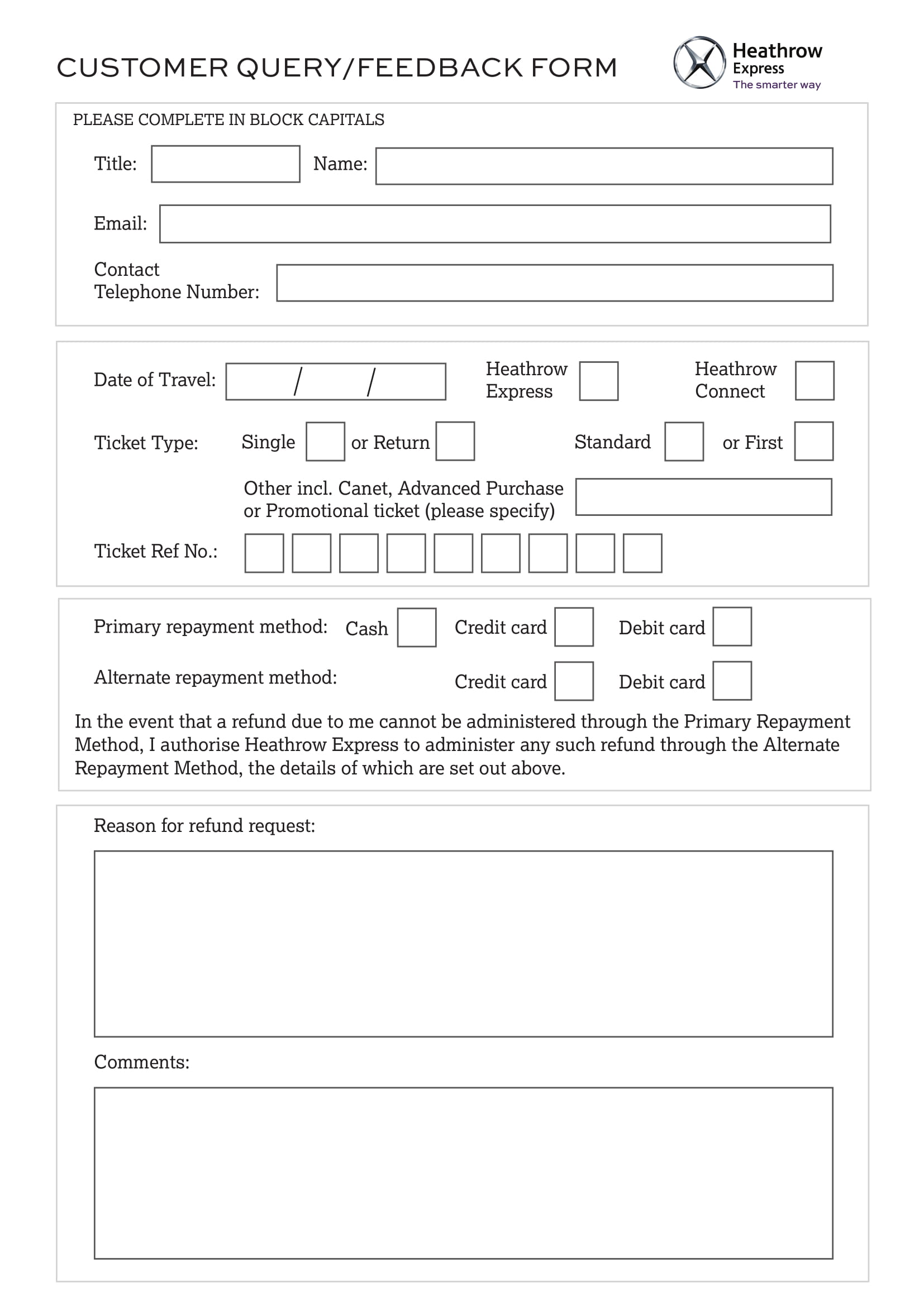 customer query feedback form 1