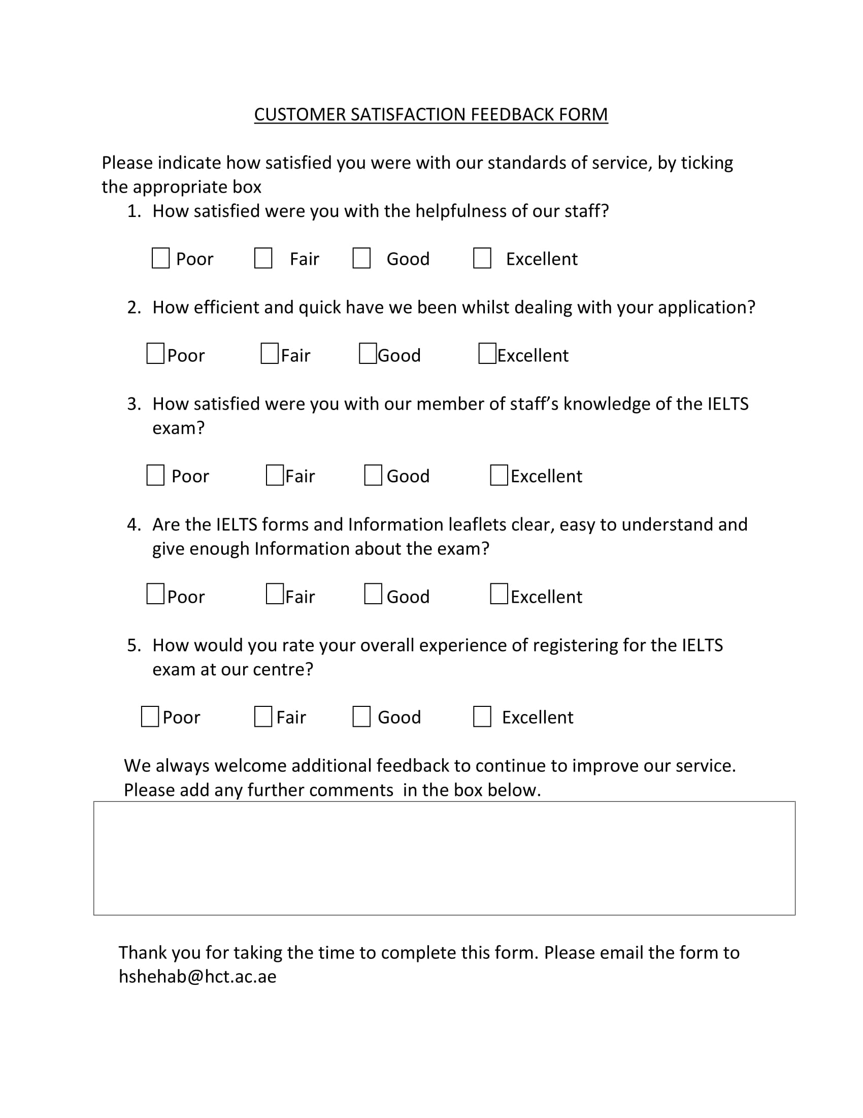 customer satisfaction feedback form 1