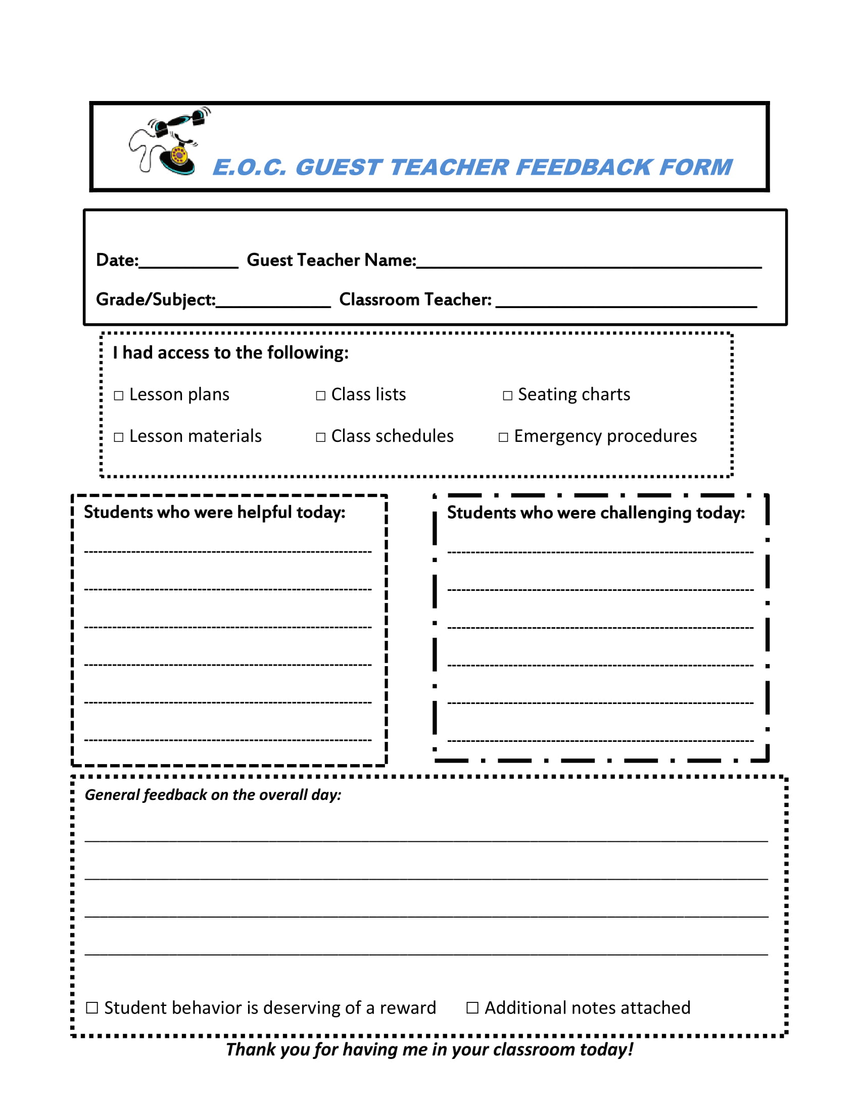 guest teacher feedback form 1
