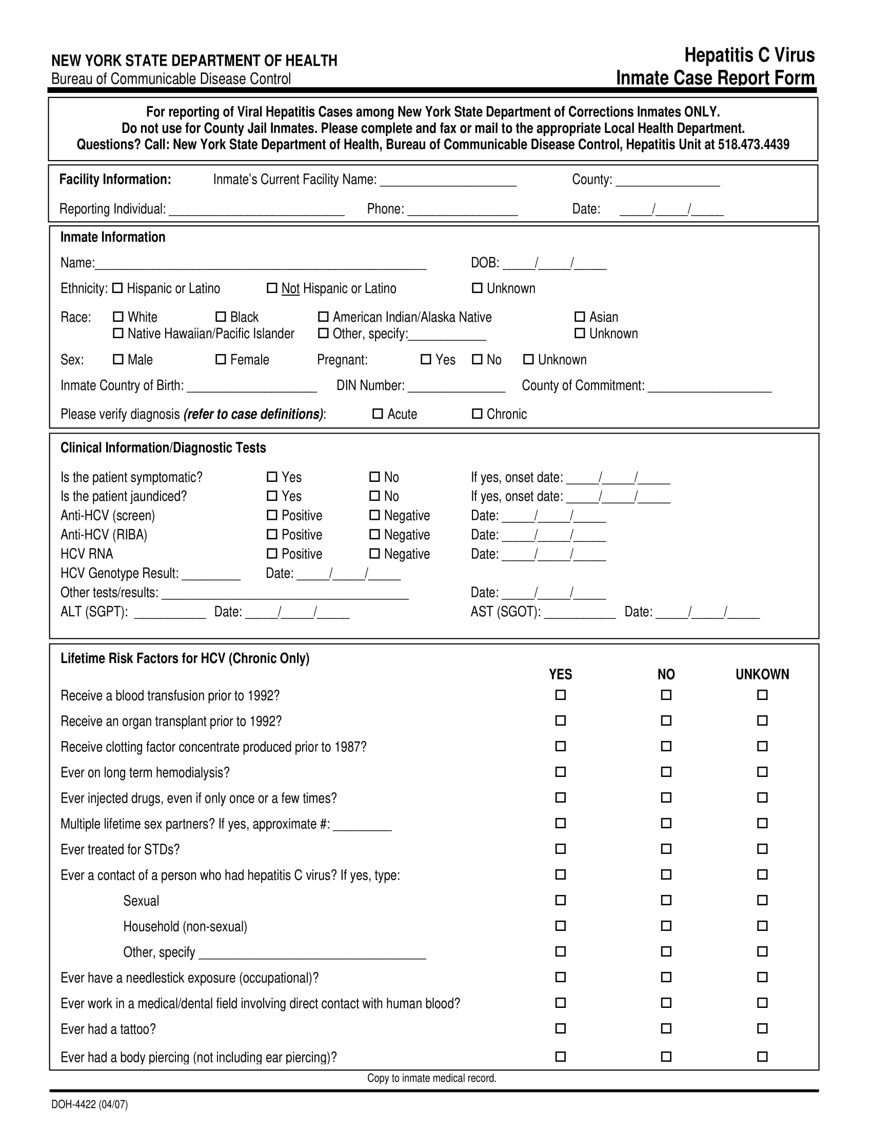 inmate casse report form 1