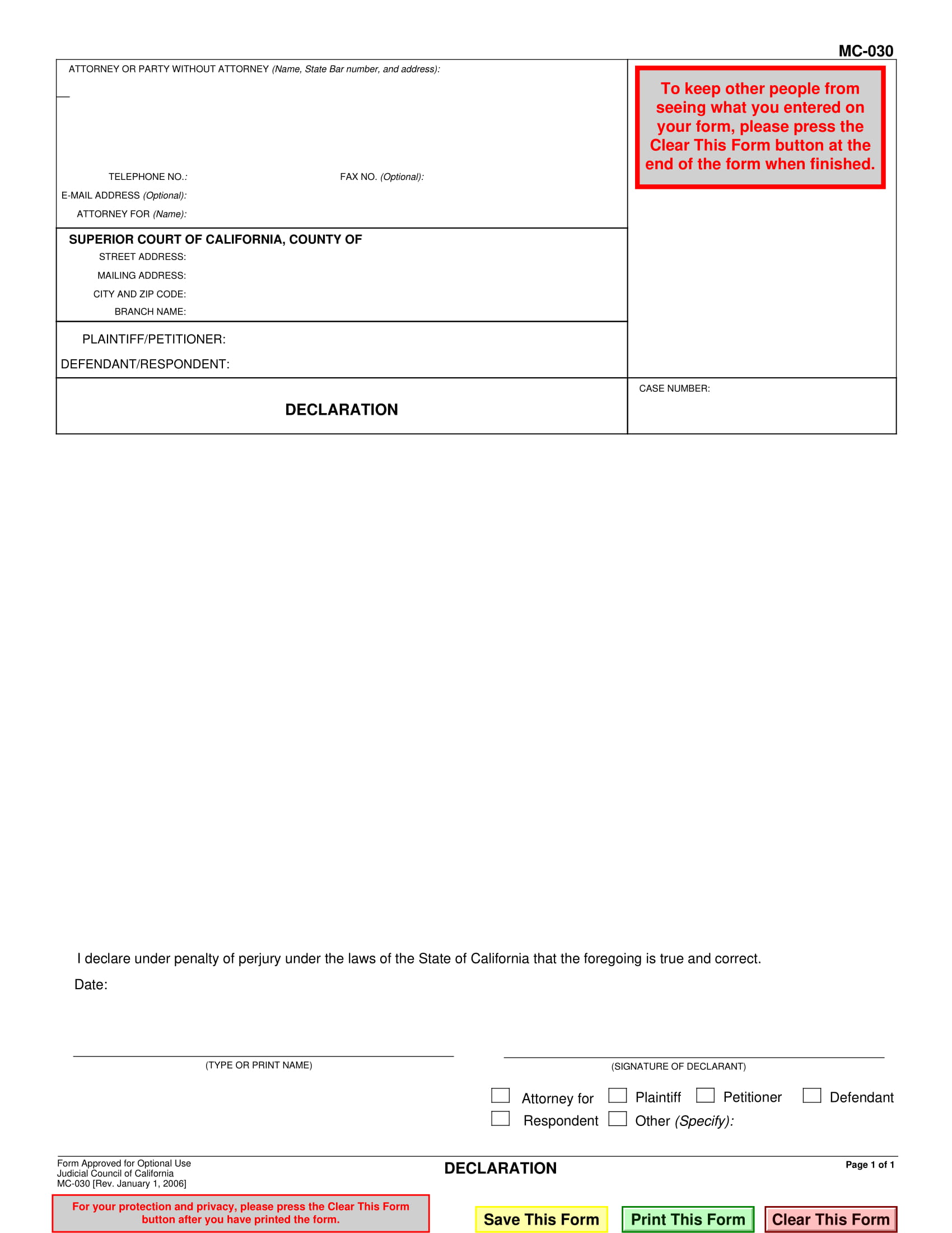 Free 14 Legal Declaration Forms In Pdf Word 7921
