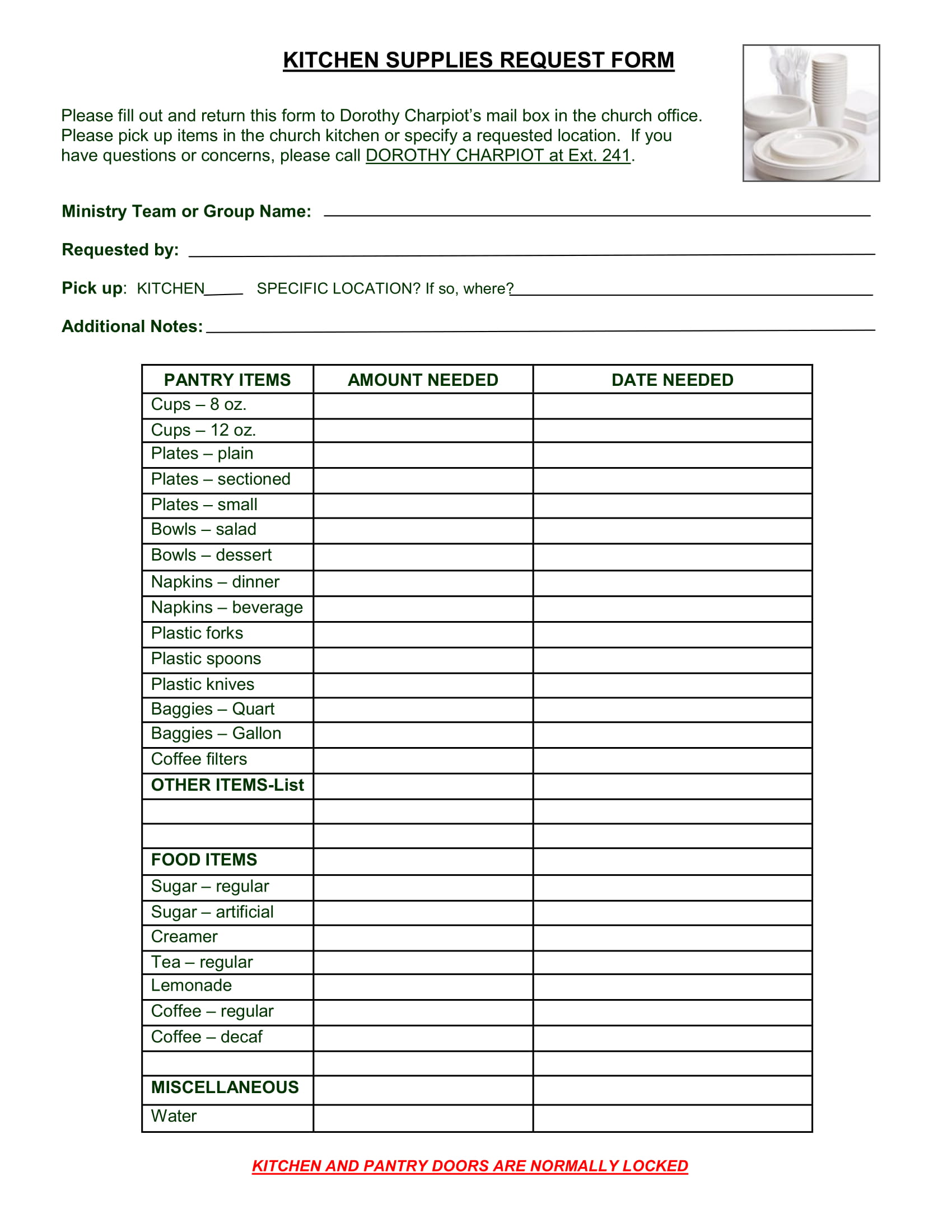 Free 5 Restaurant Requisition Forms In Pdf