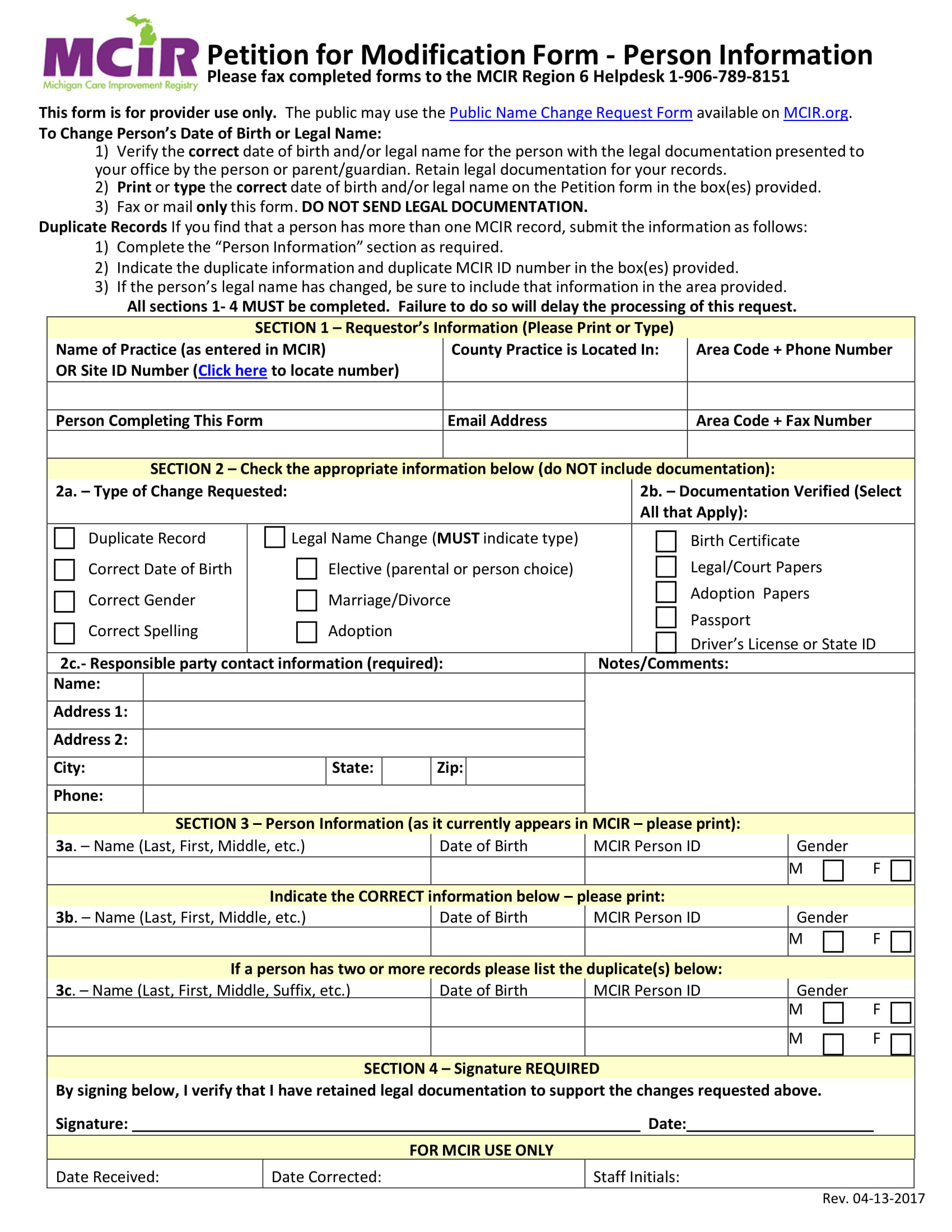 legal petition for modification form 1