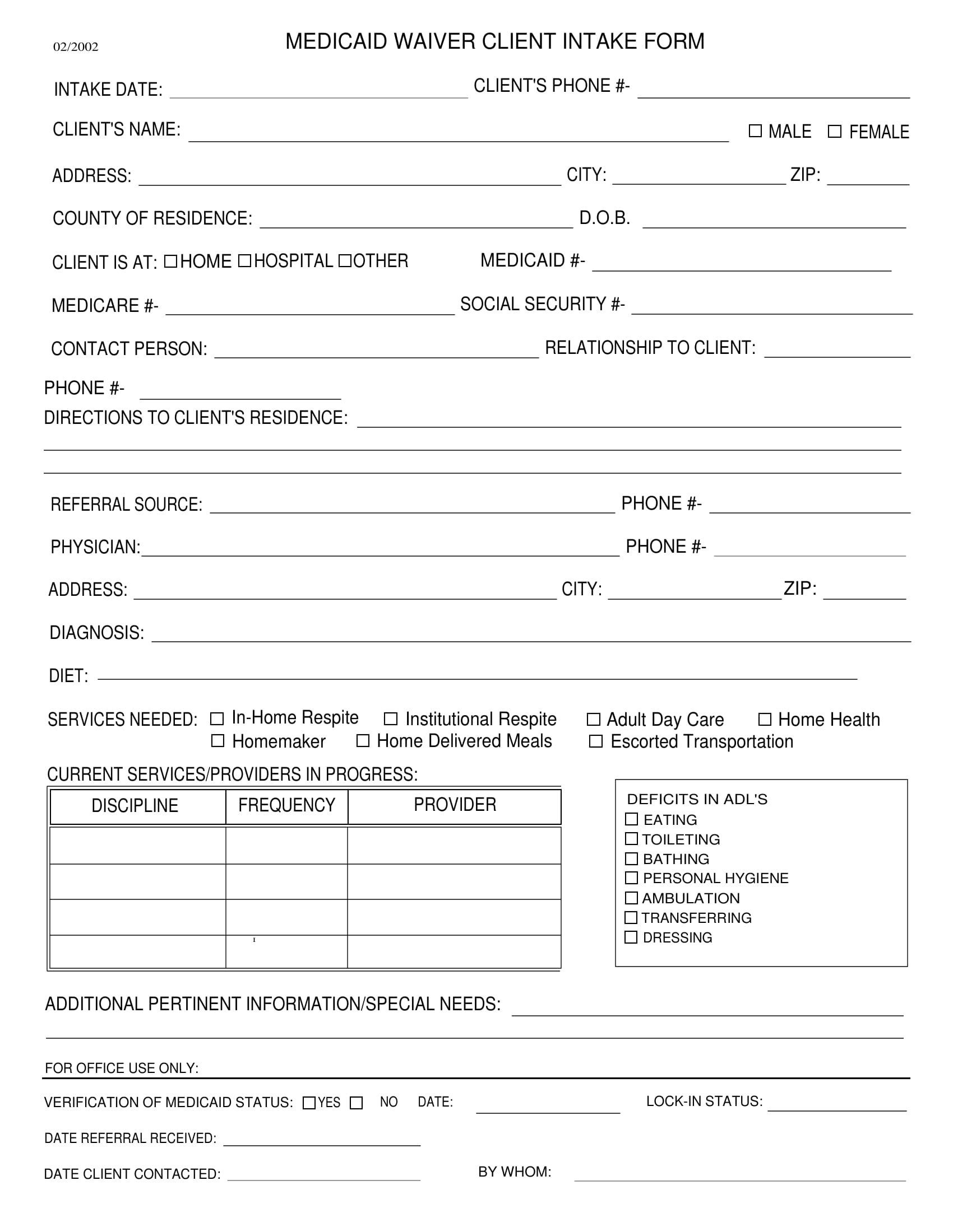 Free Client Intake Form Template Printable Templates Vrogue