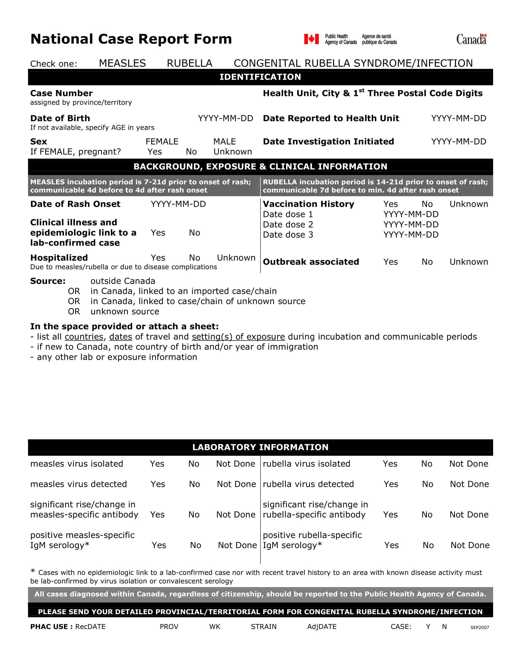 national case report form 1