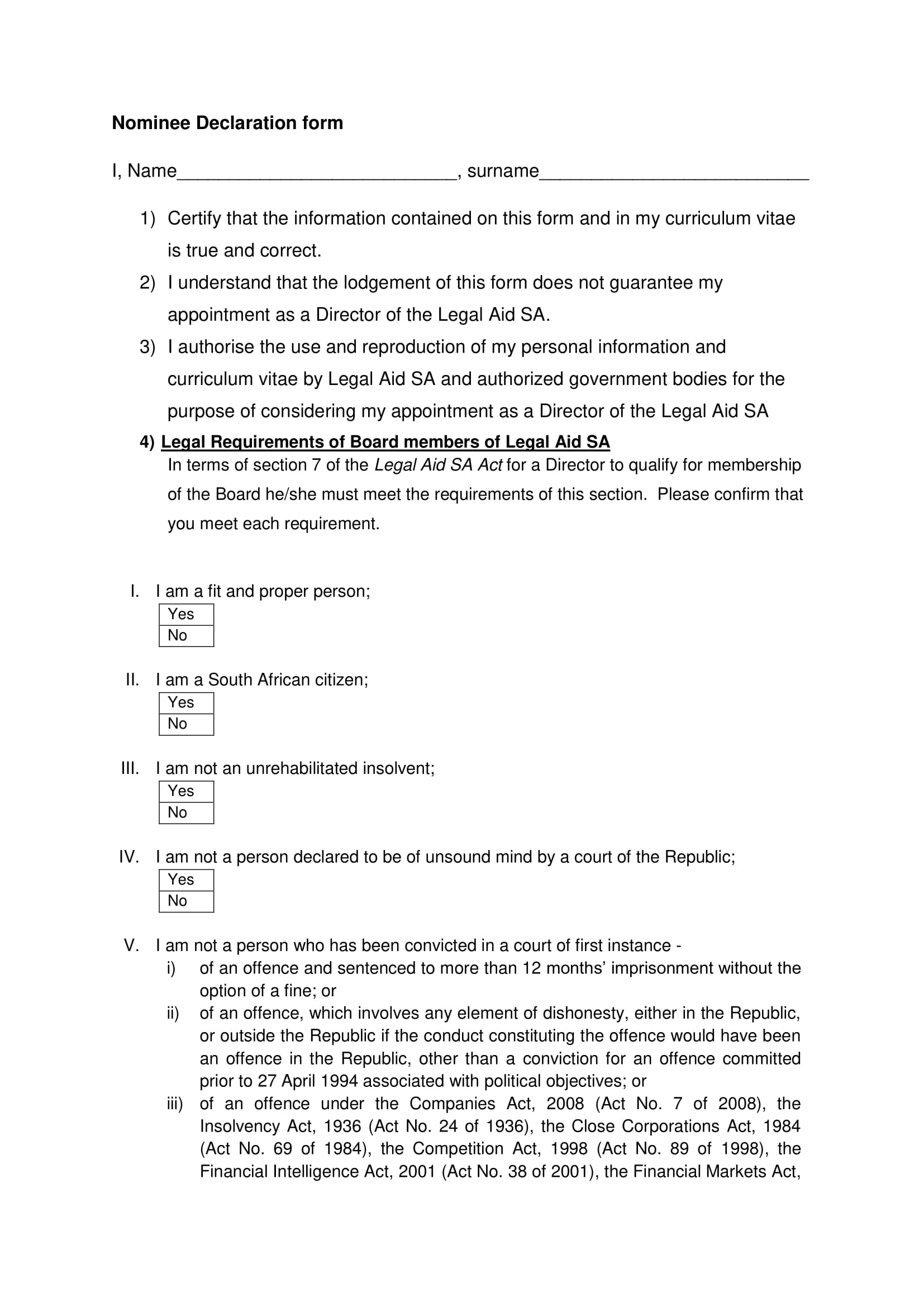 FREE 14+ Legal Declaration Forms in PDF | Word