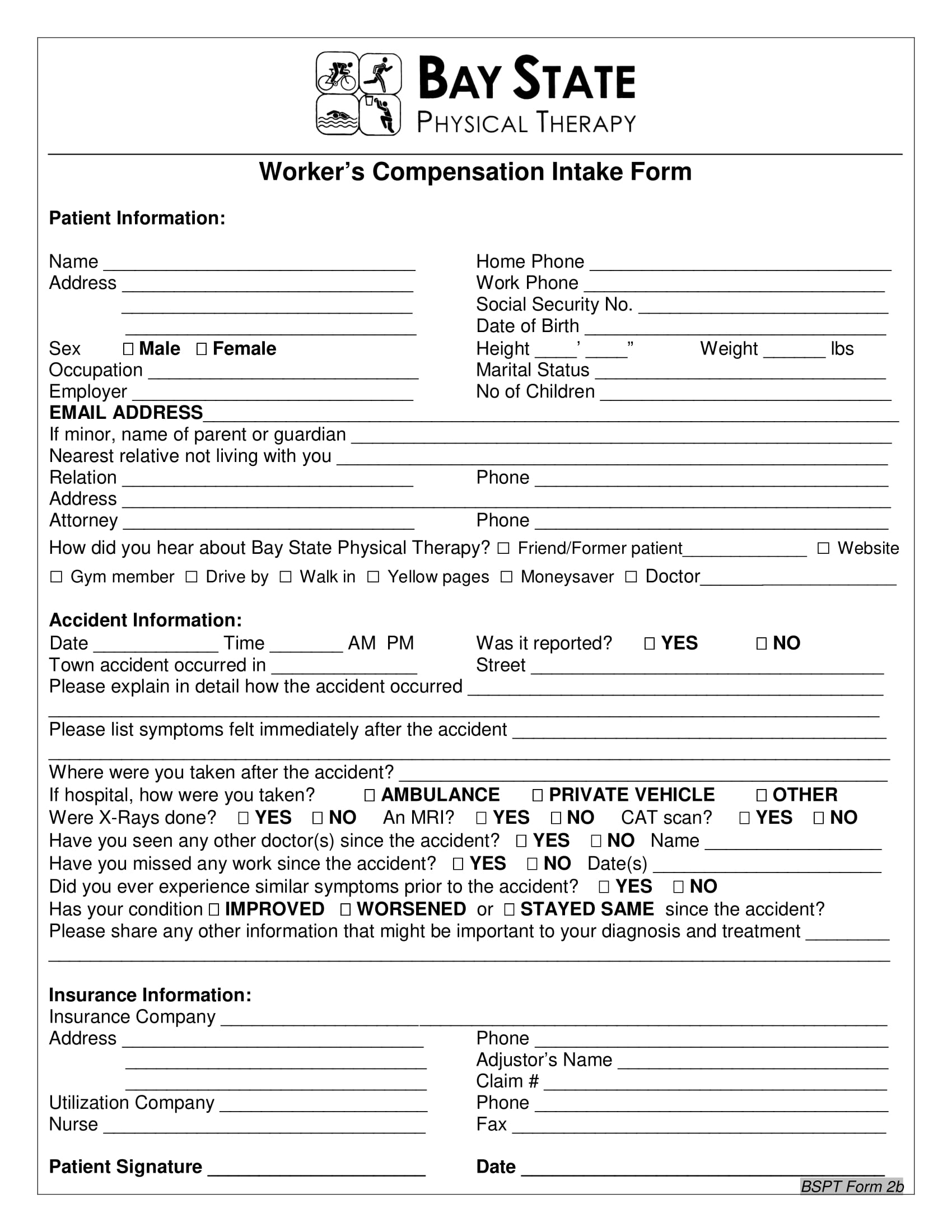 FREE 5  Physical Therapy Intake Forms in PDF MS Word