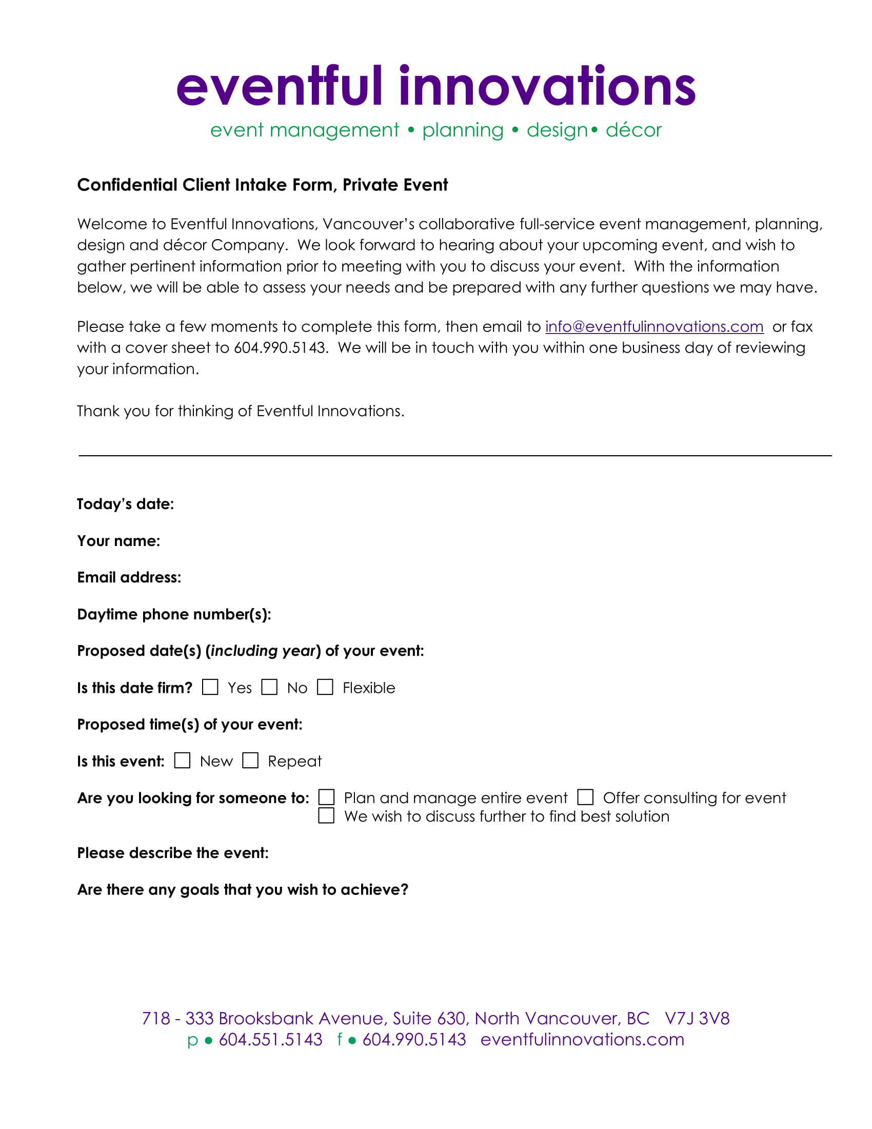 Event Management Client Form.pdf FREE 4+ Event Planning Intake Forms in PDF | MS Word