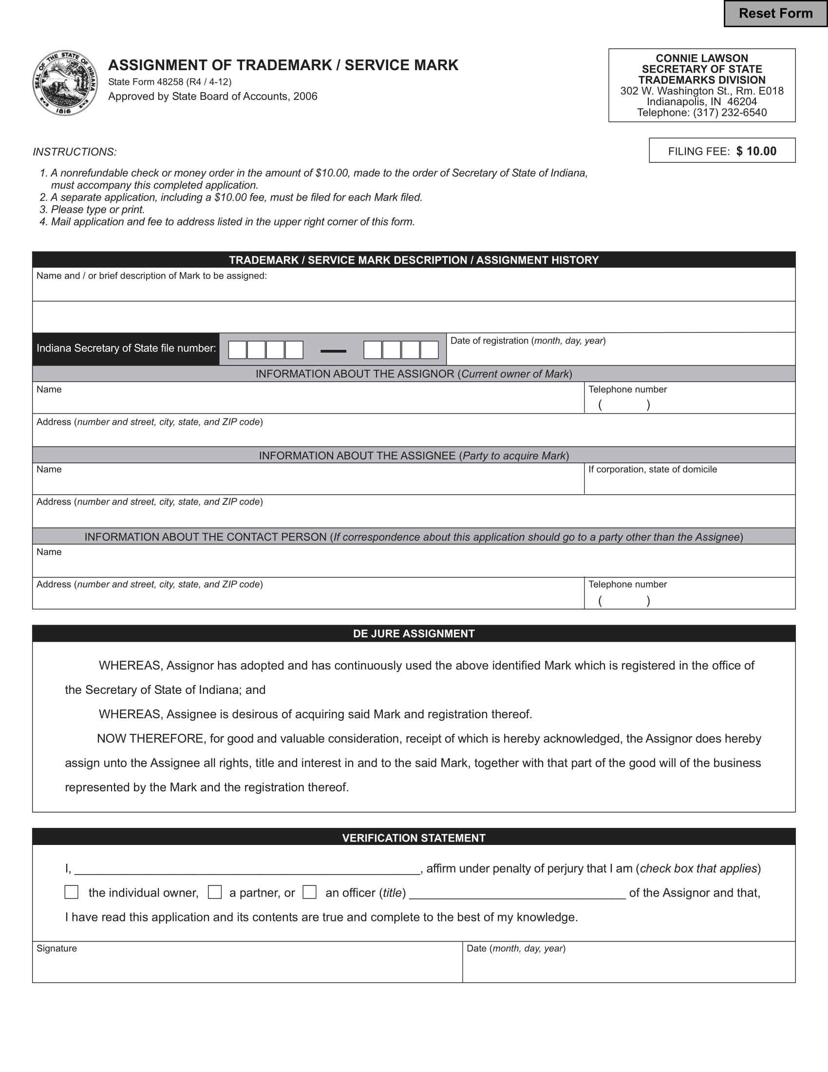 trademark office assignment division