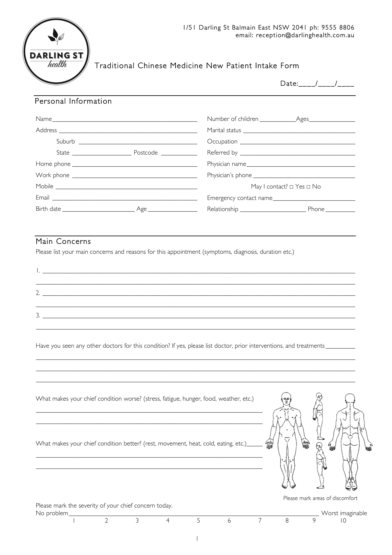 traditional chinese medicine new patient intake form 1