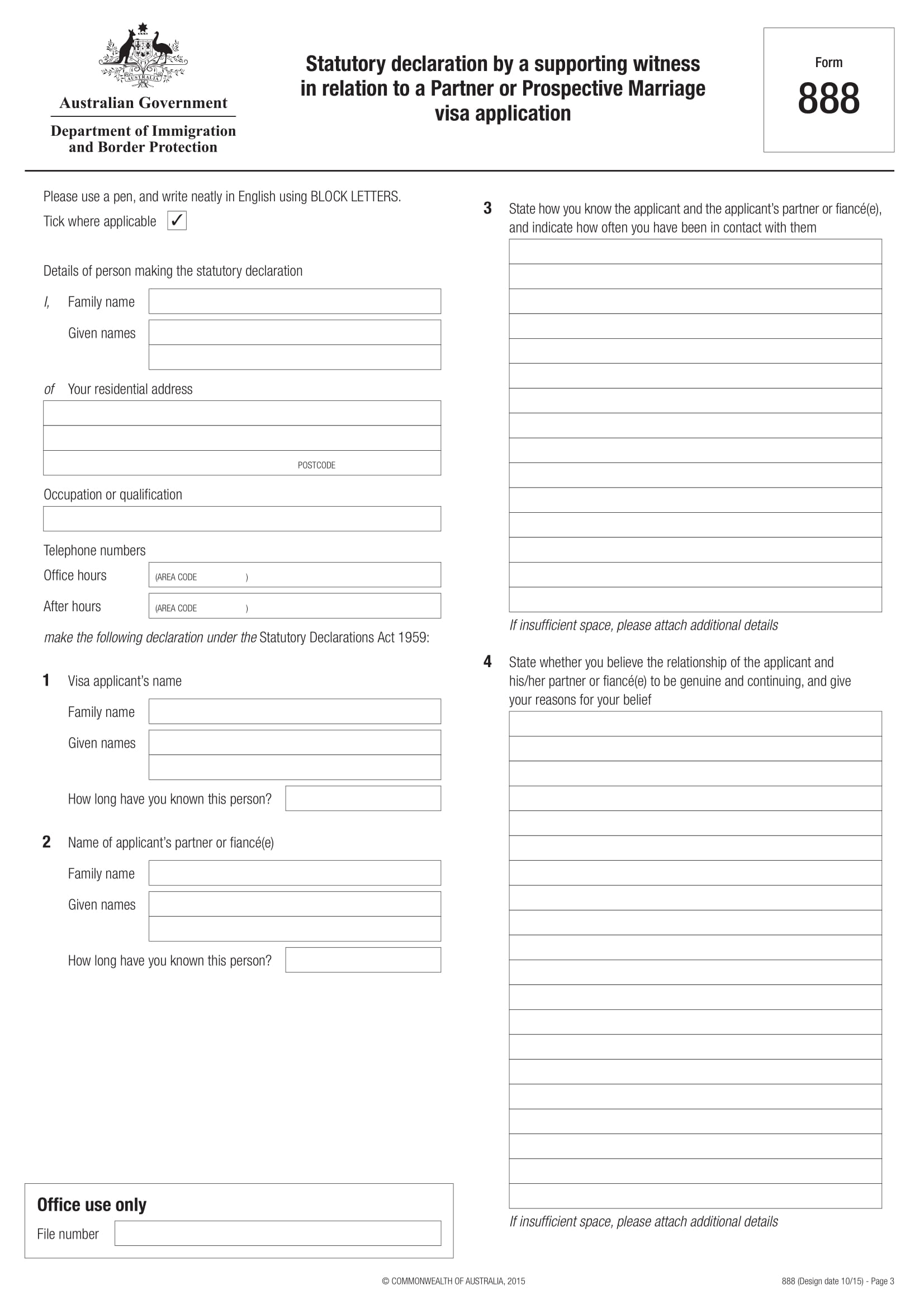 Legal Declaration Template