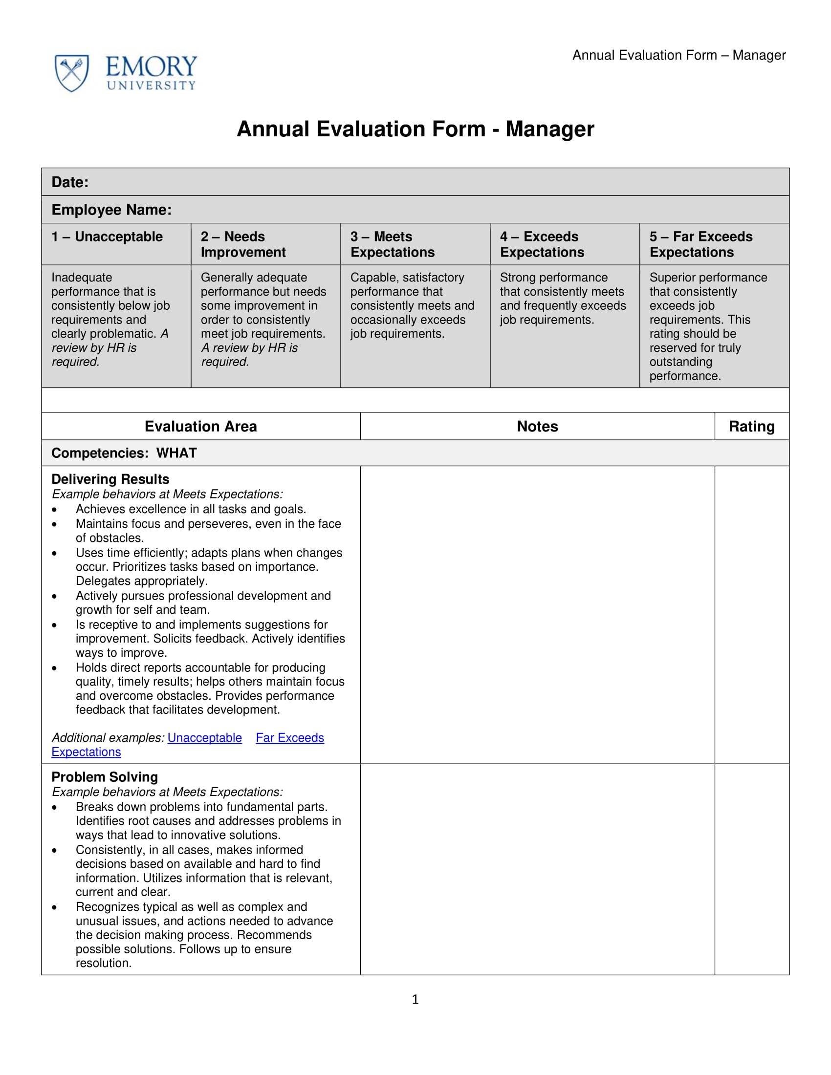 annual manager evaluation form 1