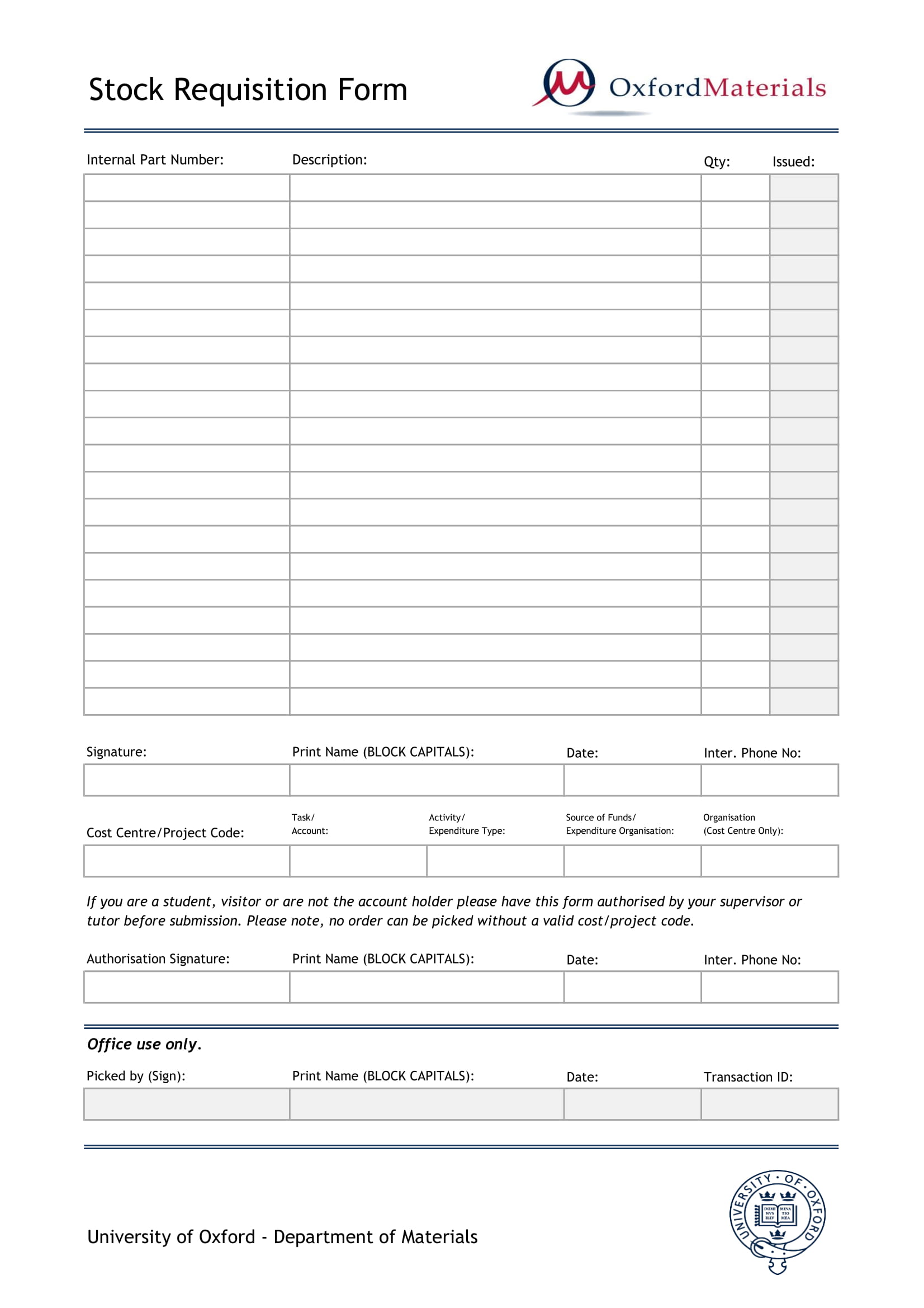 blank stock requisition form 1