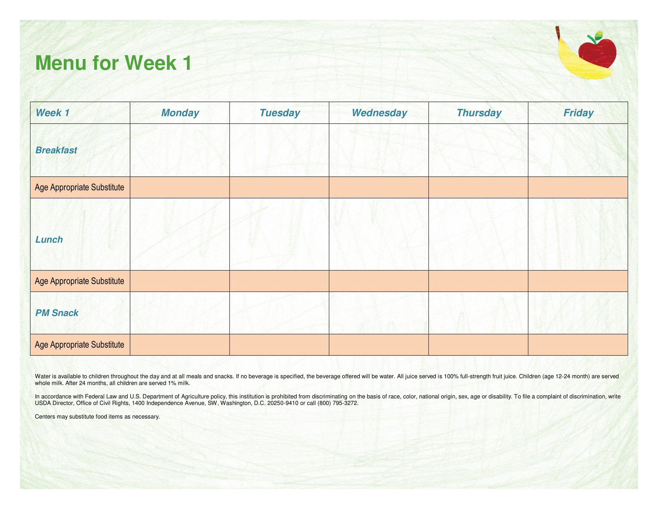 cacfp weekly menu form 1