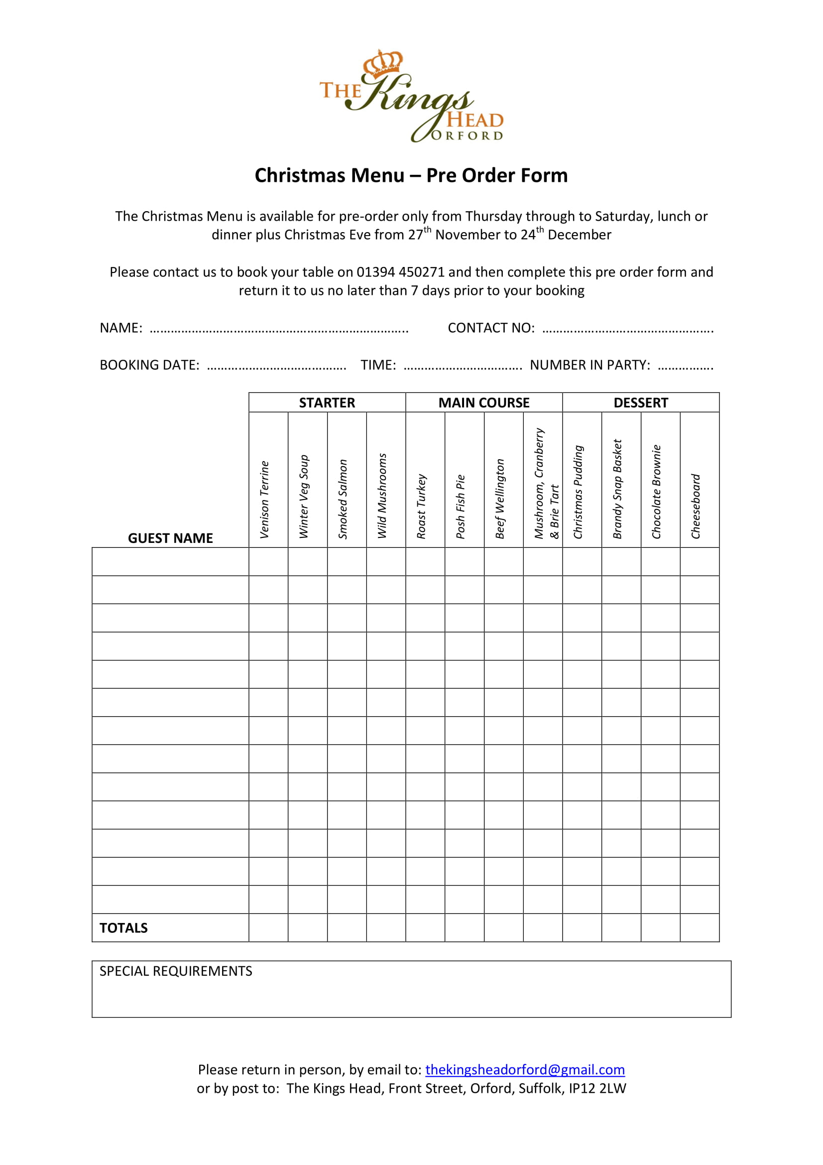 FREE 29+ Menu Forms in PDF MS Word