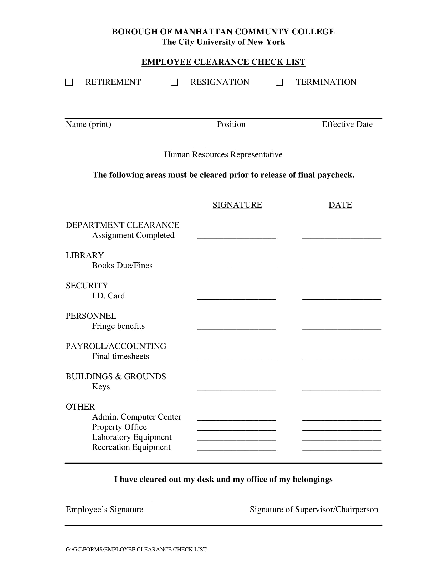 employee clearance and exit interview form 1