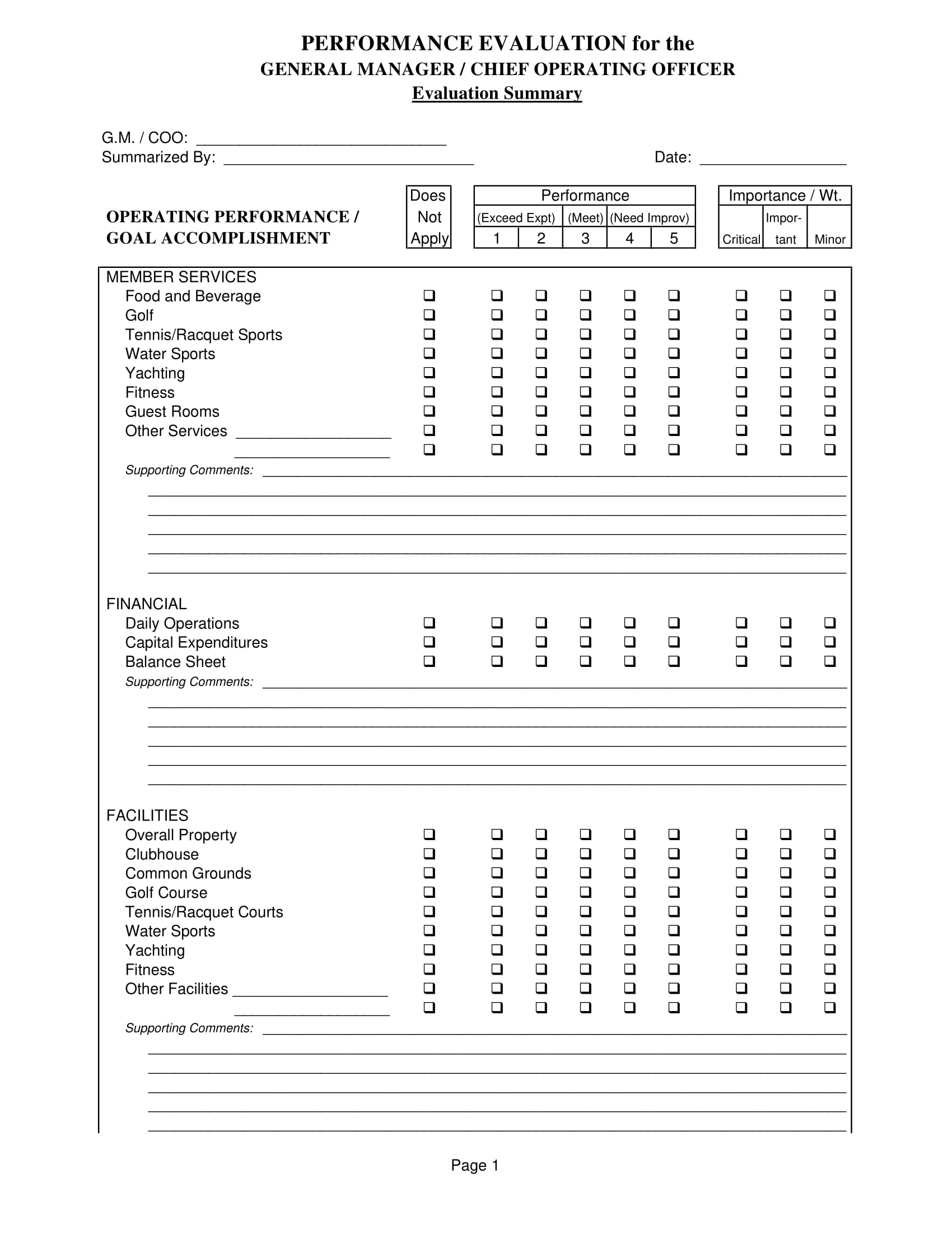 Free General Manager Evaluation Forms In Pdf Hot Sex Picture 2407