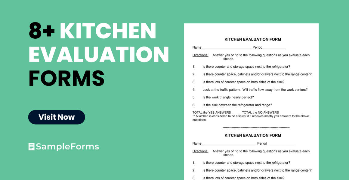 kitchen evaluation form