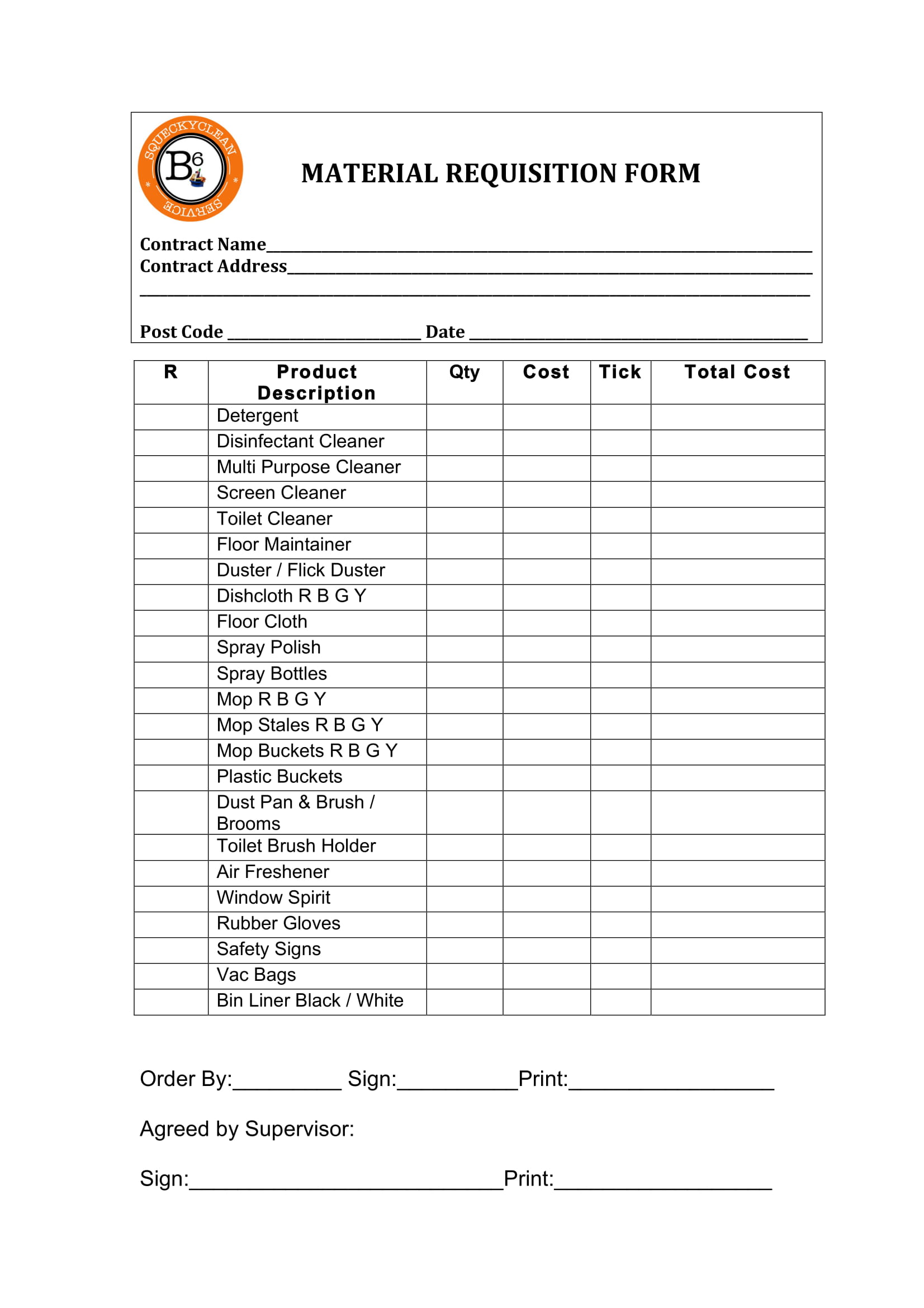 FREE 9 Material Requisition Forms In PDF