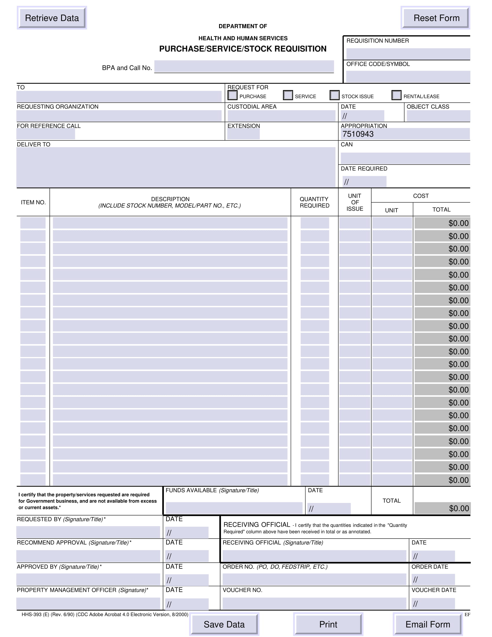 purchase or stock requisition form 1