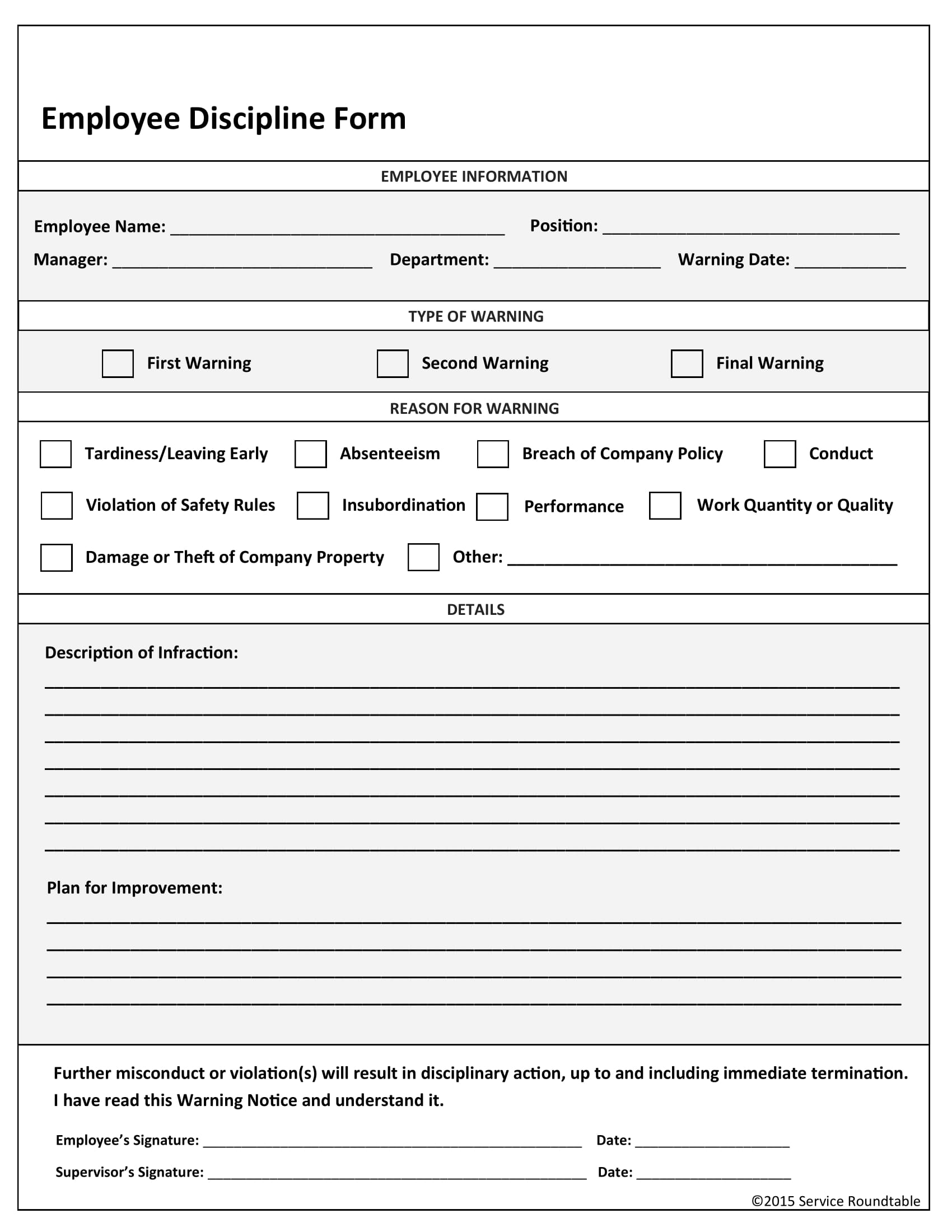 20 Employee Write Up Form Free Download Pdf Word 46 Effective 5034
