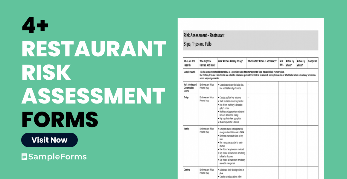 restaurant risk assessment forms