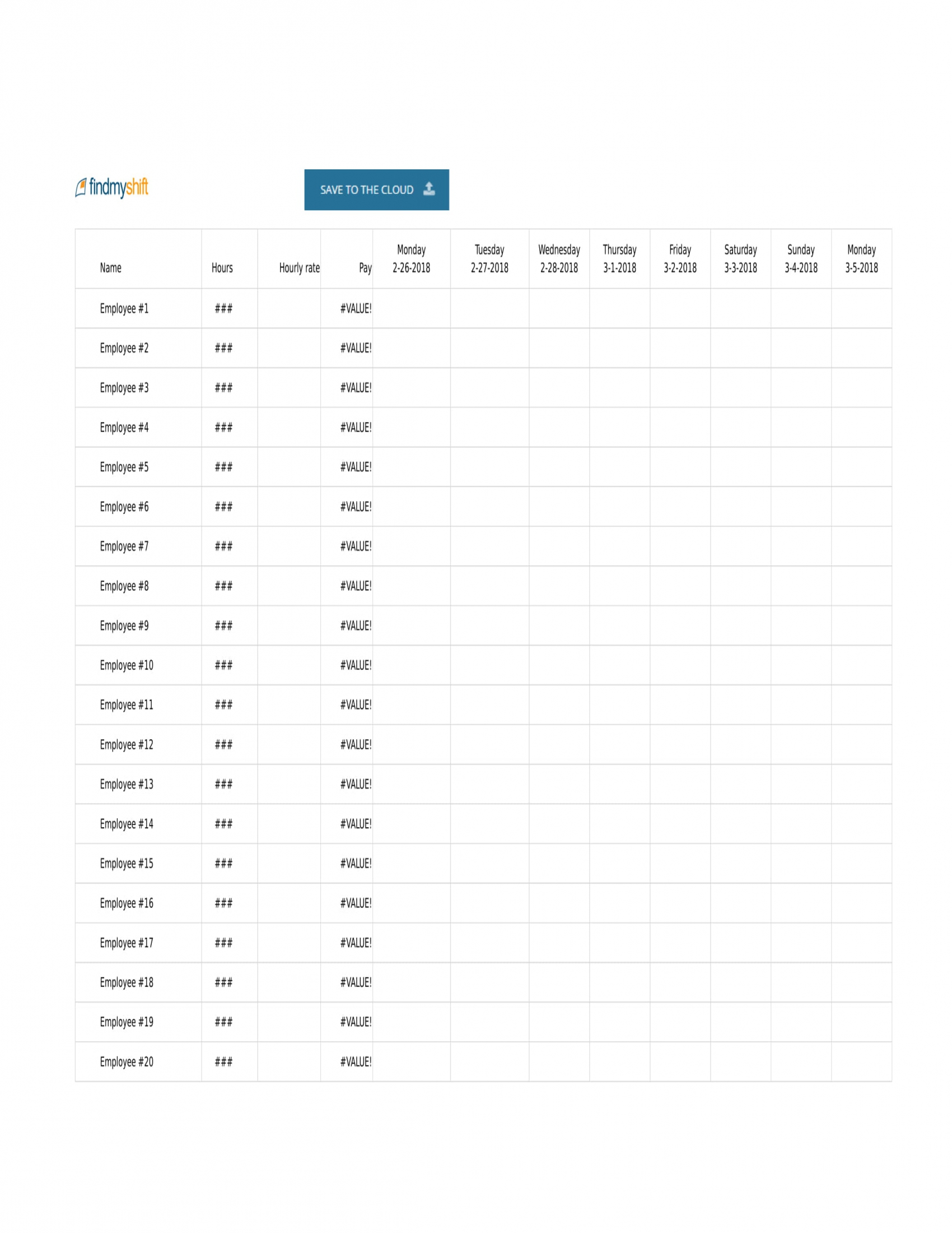 restaurant schedule form in excel 1