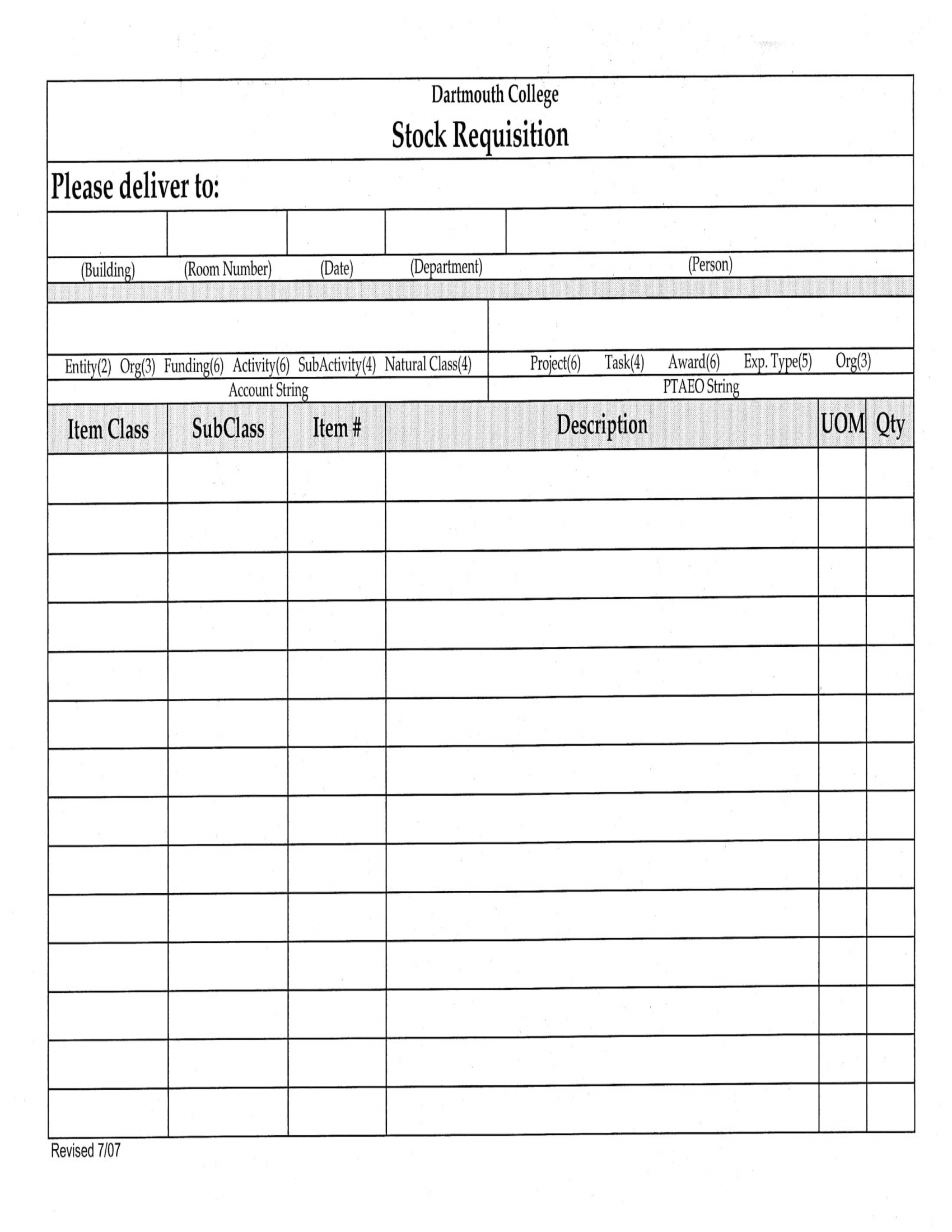 FREE 7+ Stock Requisition Forms in PDF | MS Word