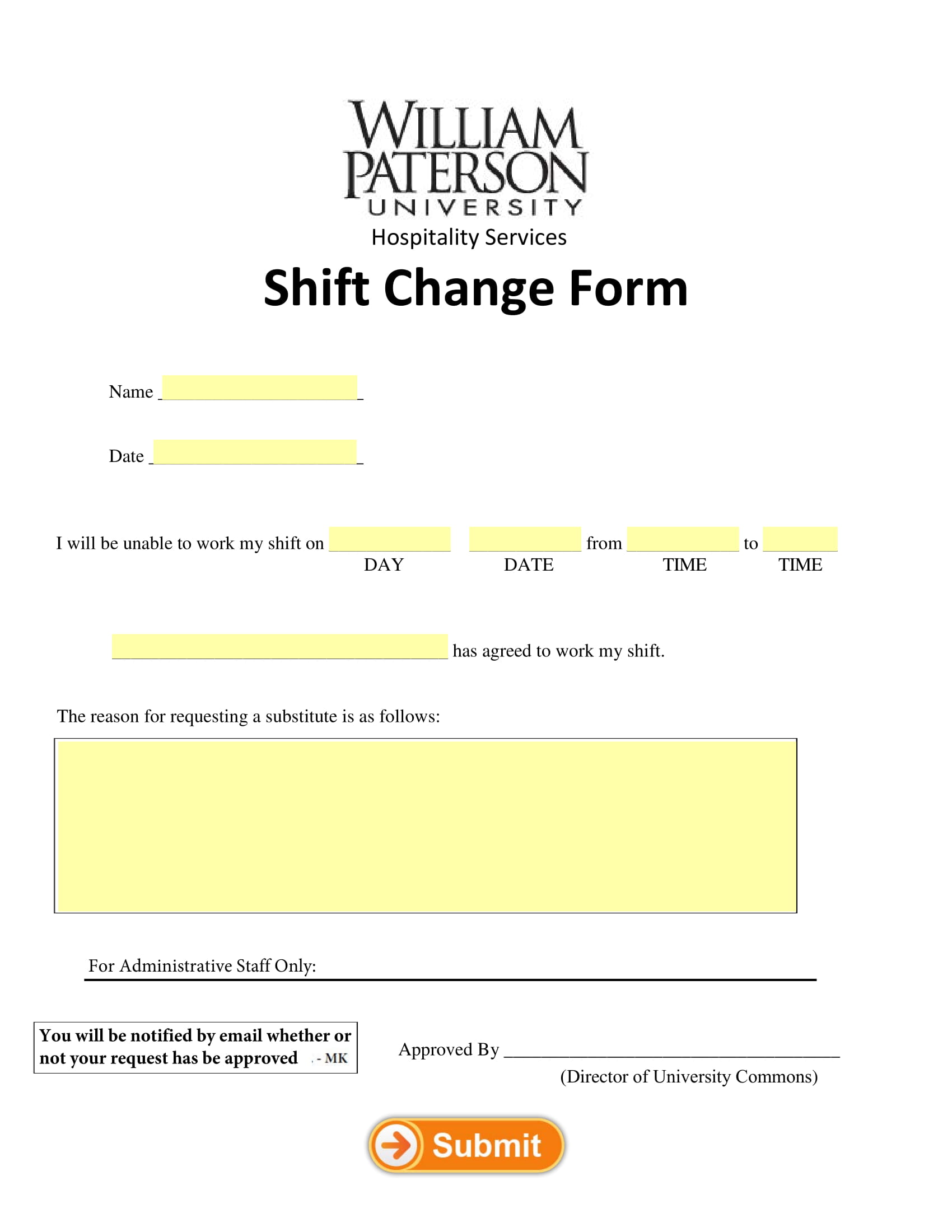 FREE 8+ Shift Change Request Forms in PDF MS Word
