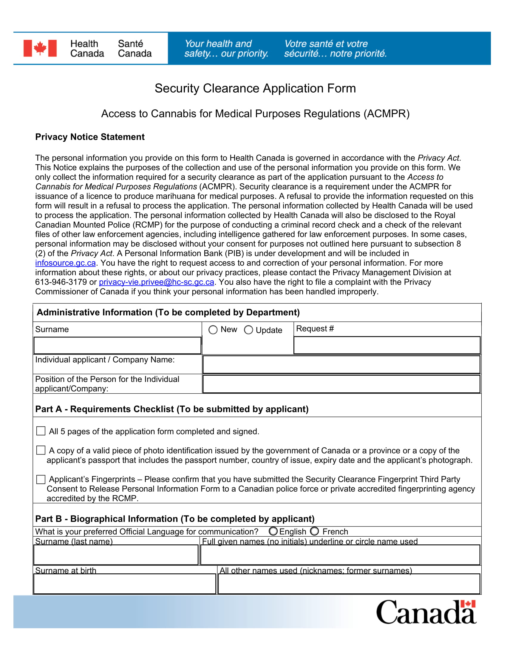 security clearance application form 1
