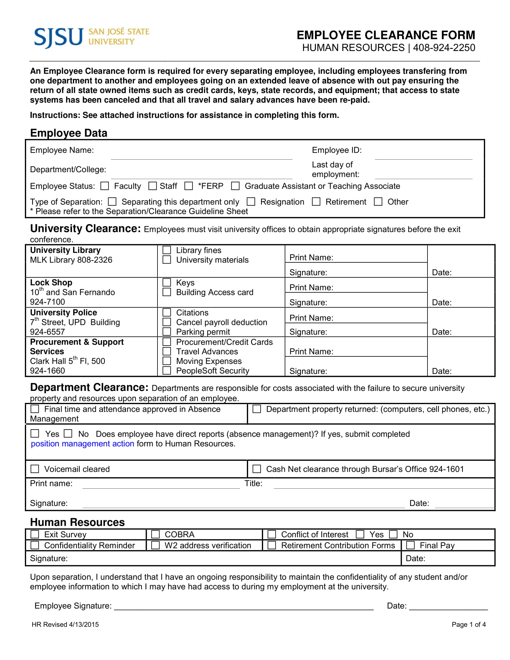 FREE 12+ Company Exit Clearance Forms in PDF