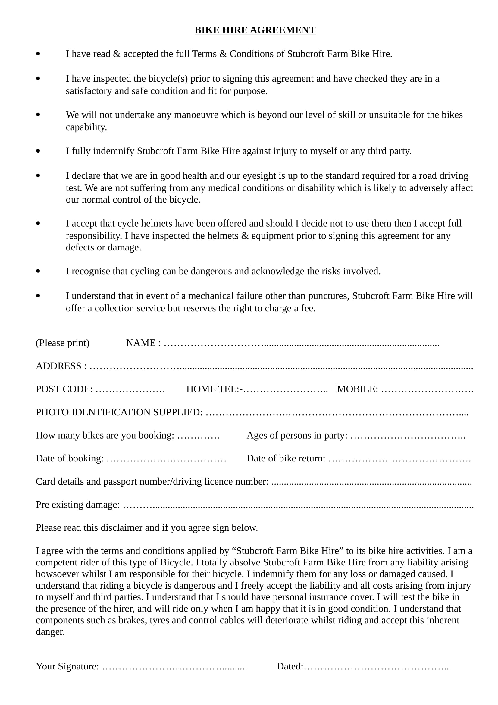 FREE 10+ Hire Agreement Contract Forms in PDF MS Word