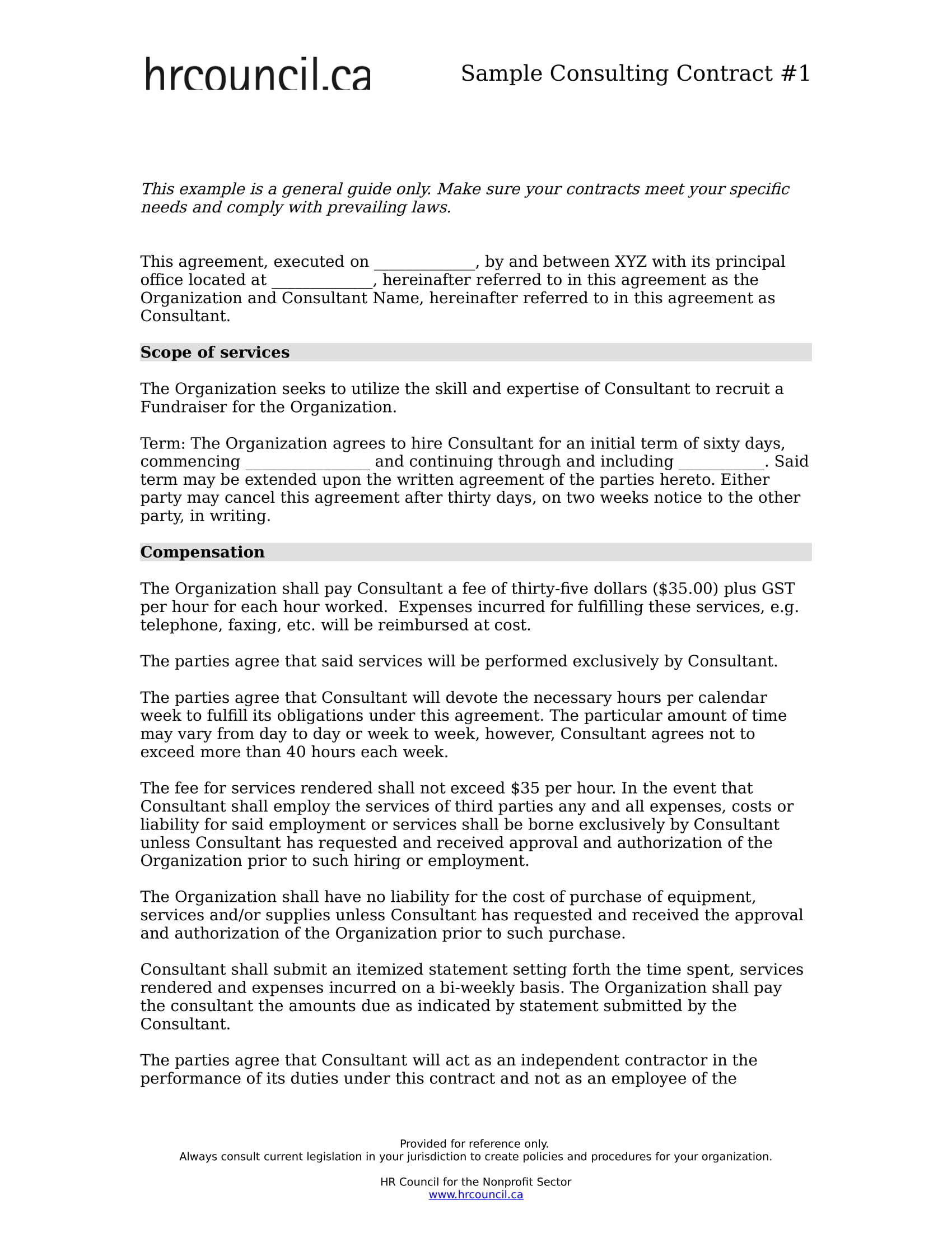 Consulting Contract Template Free from images.sampleforms.com