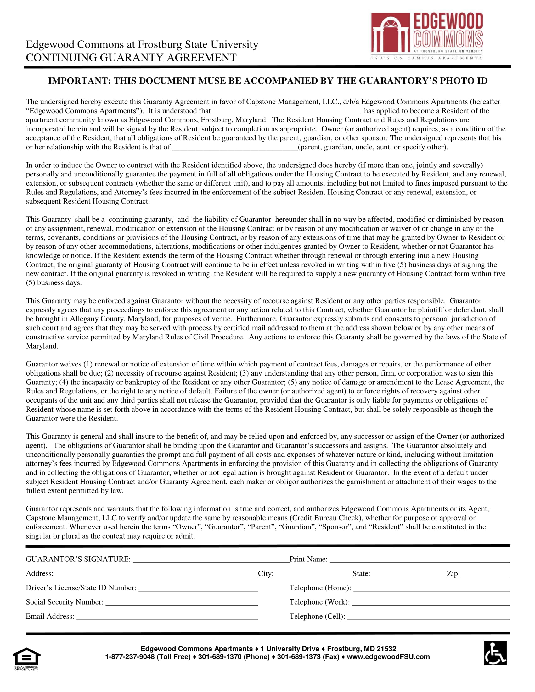 continuing guaranty agreement form 1