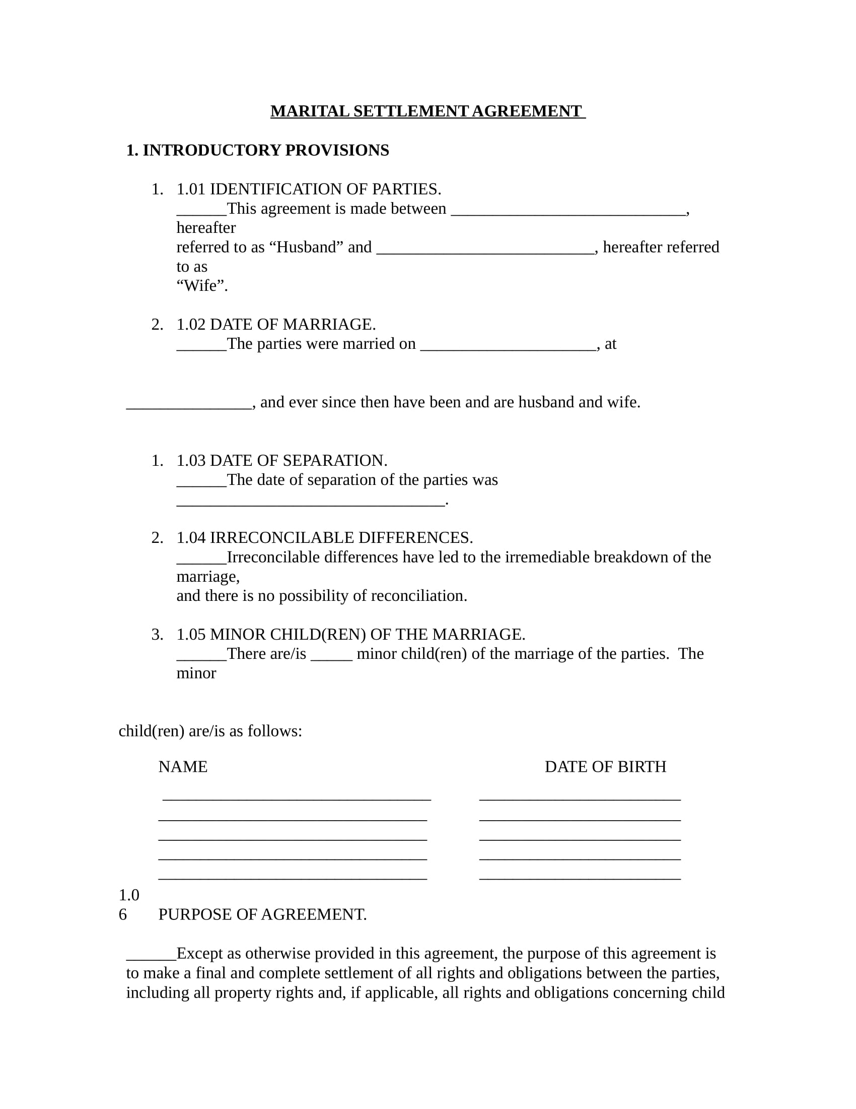 FREE 5+ Domestic Settlement Agreement Contract Forms in PDF | MS Word