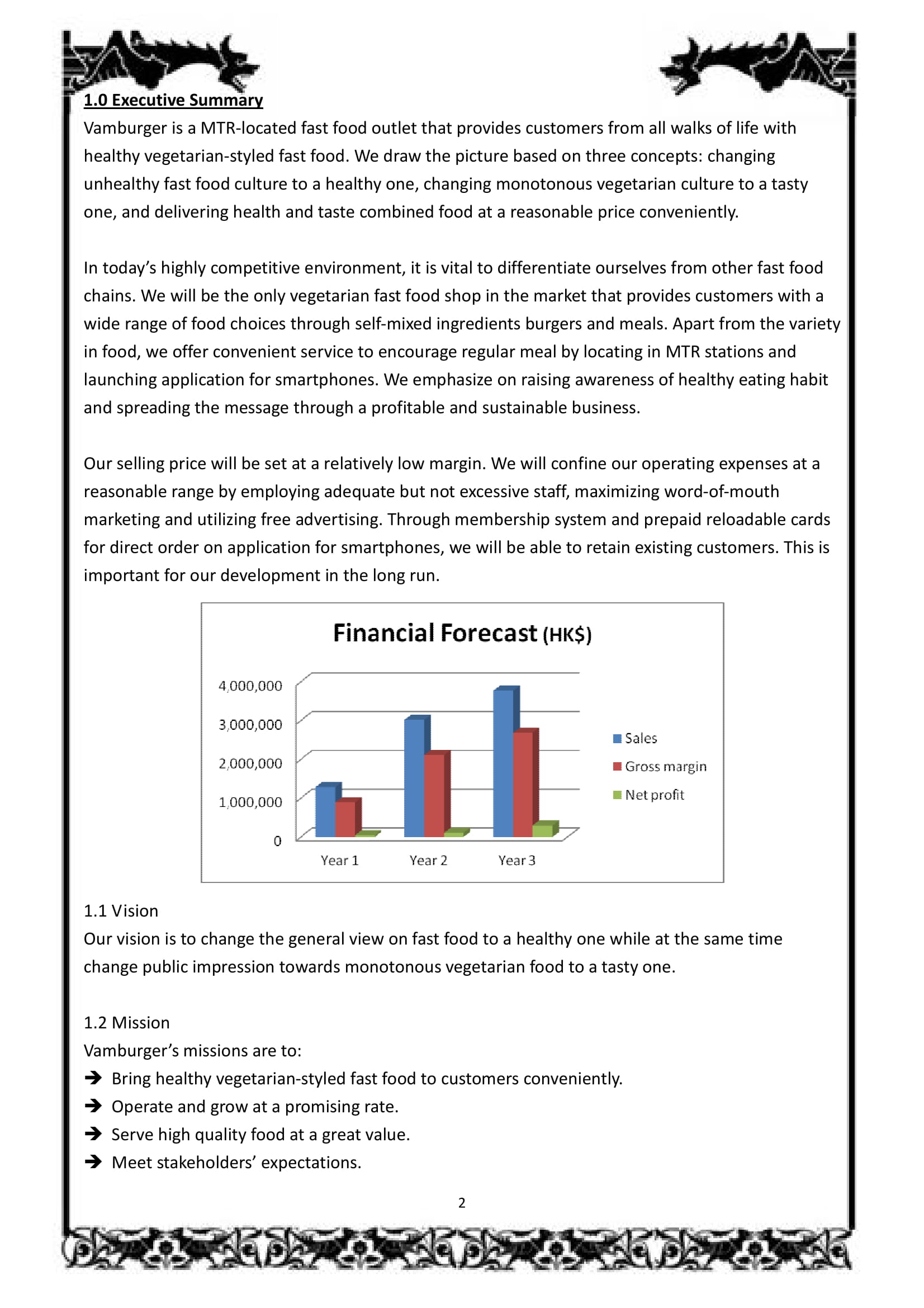 an example of a business plan for a restaurant