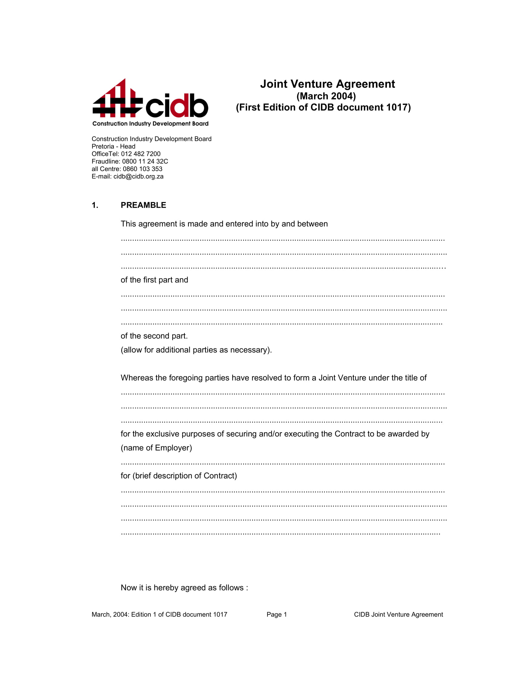 FREE 5+ Joint Venture Contract Forms in PDF | MS Word