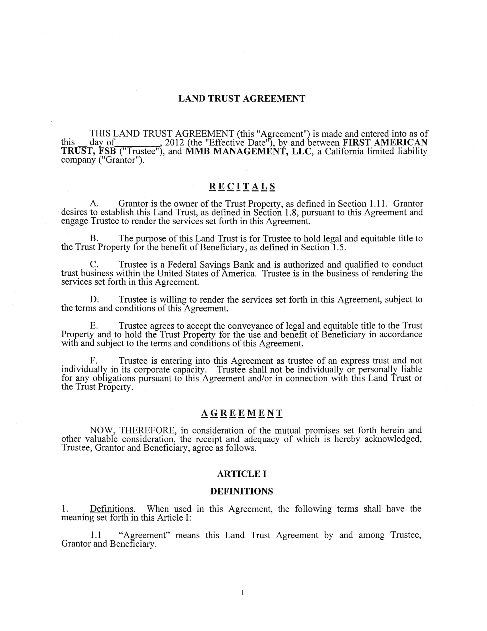 FREE 20+ Trust Agreement Contract Forms in PDF Inside land promotion agreement template