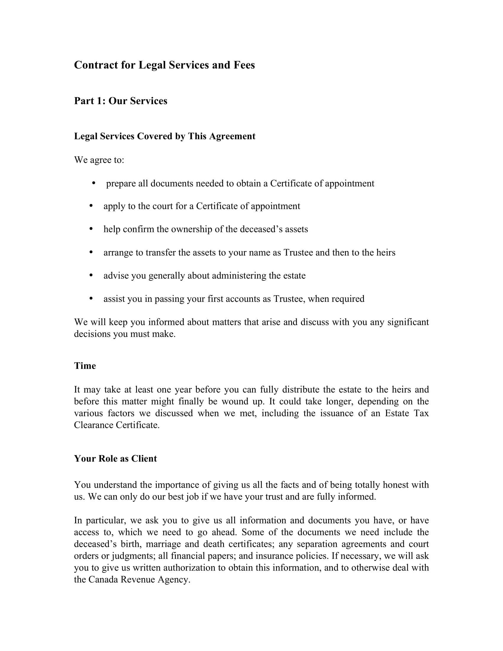 llc with client contract template