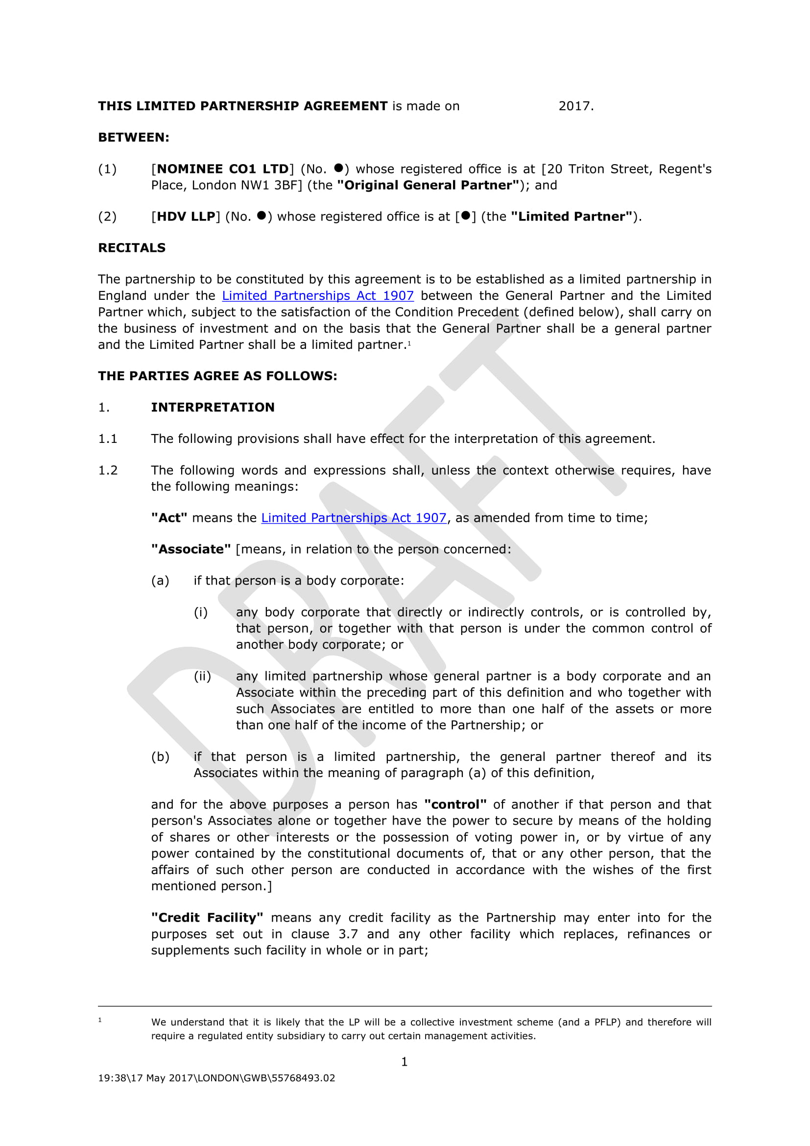 Limited Partnership Agreement Template
