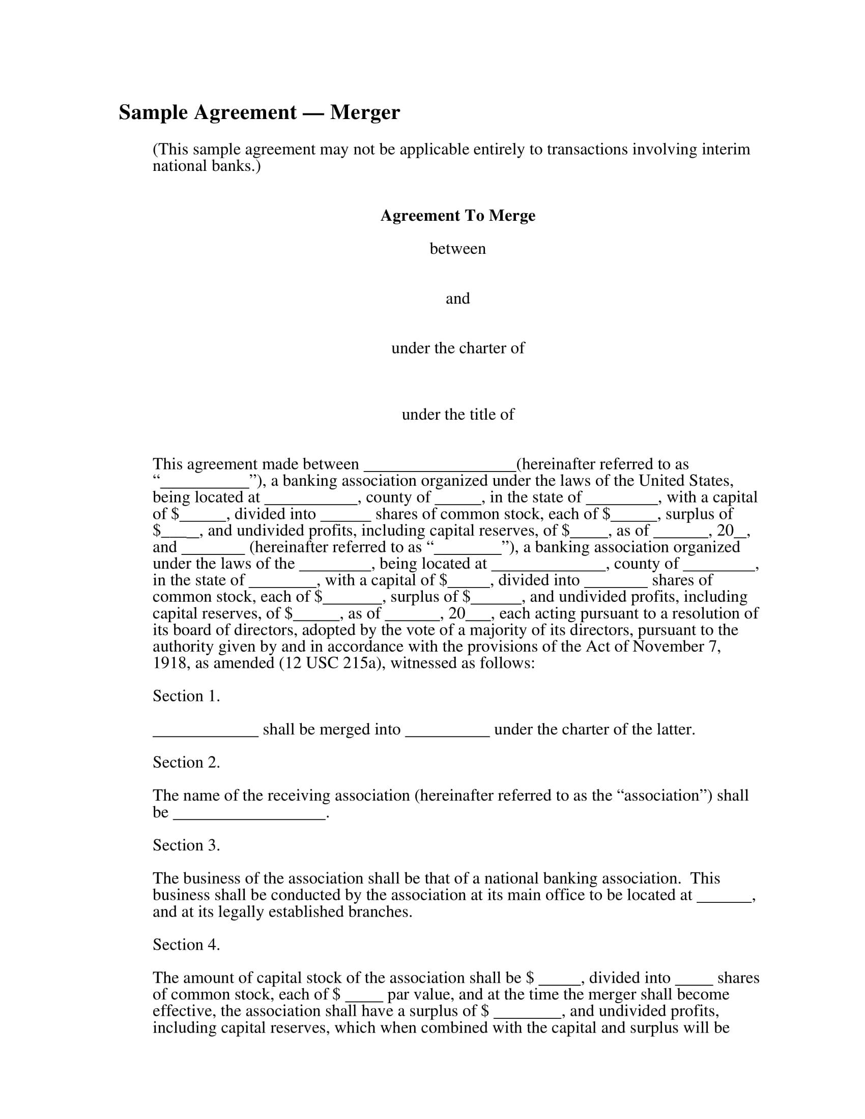 FREE 5+ Merger Agreement Contract Forms in PDF | MS Word