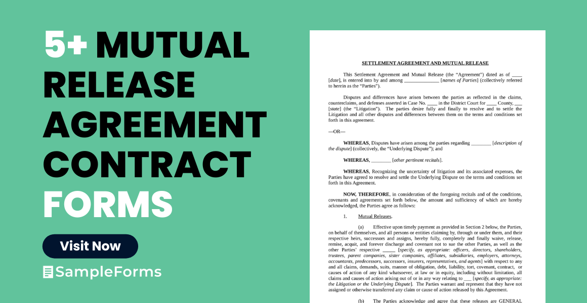 mutual release agreement contract form